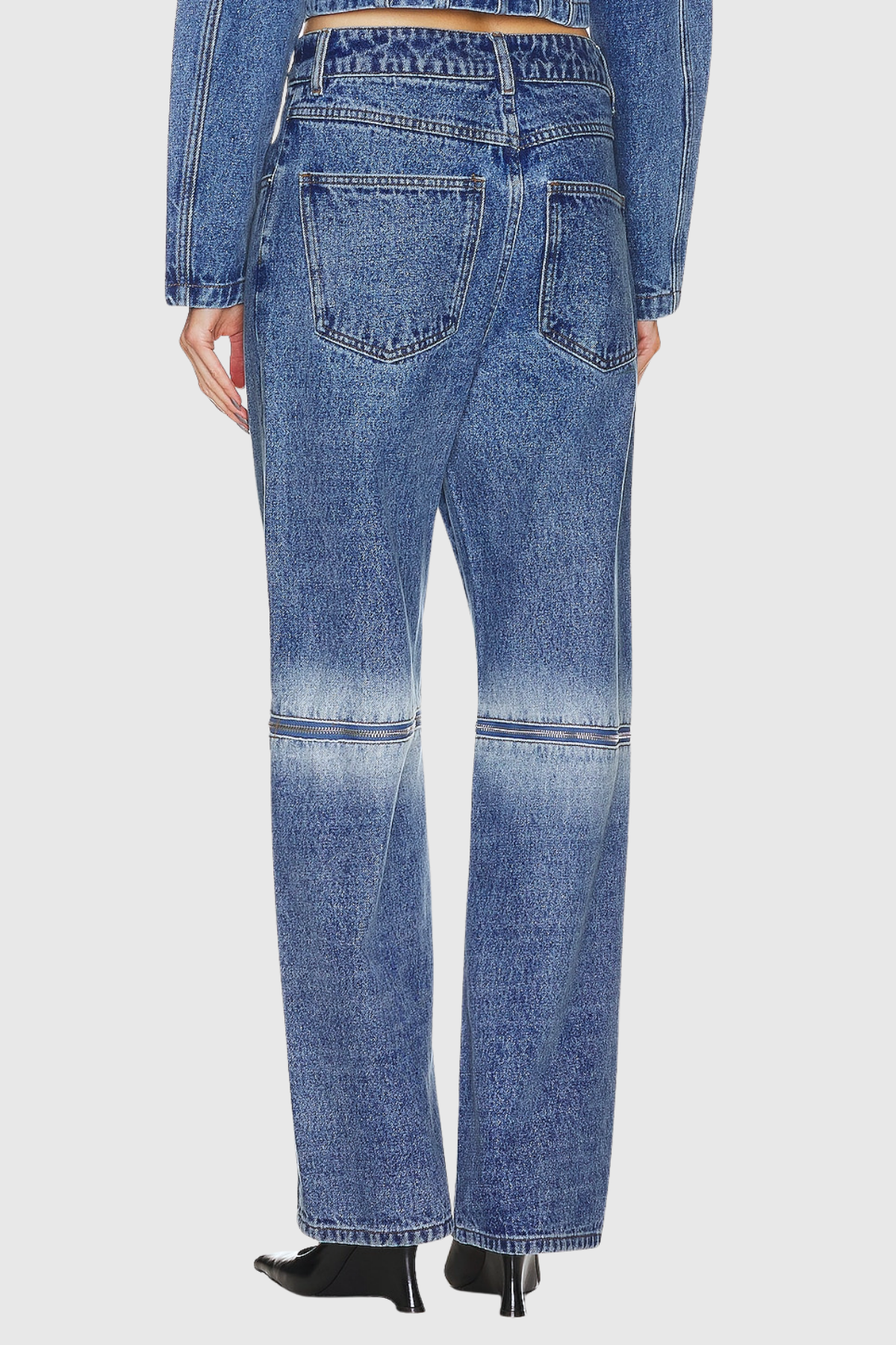 Dave Zipper Deconstruct Cutout Jeans