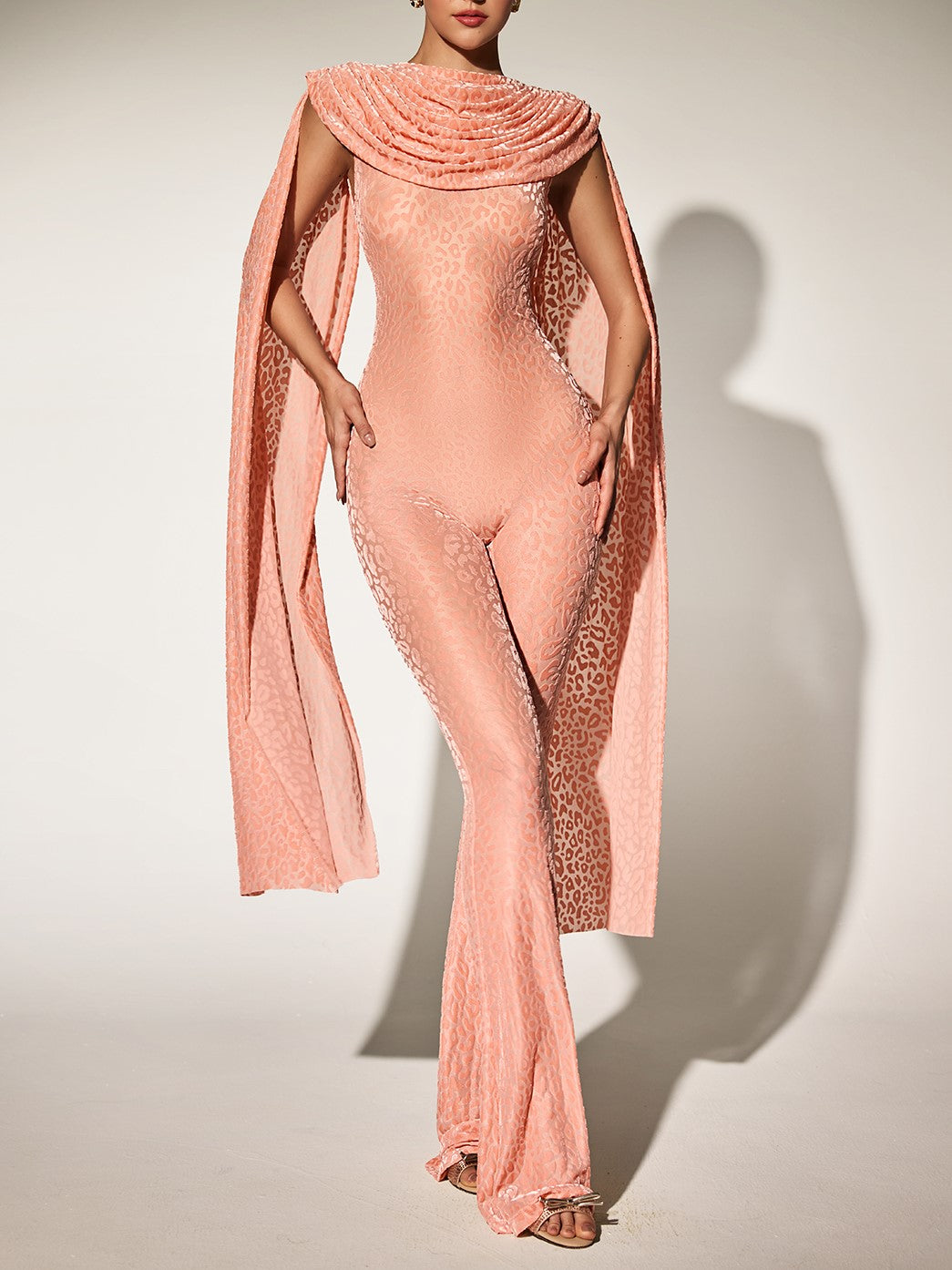 Burdette Leopard Shawl Jumpsuit