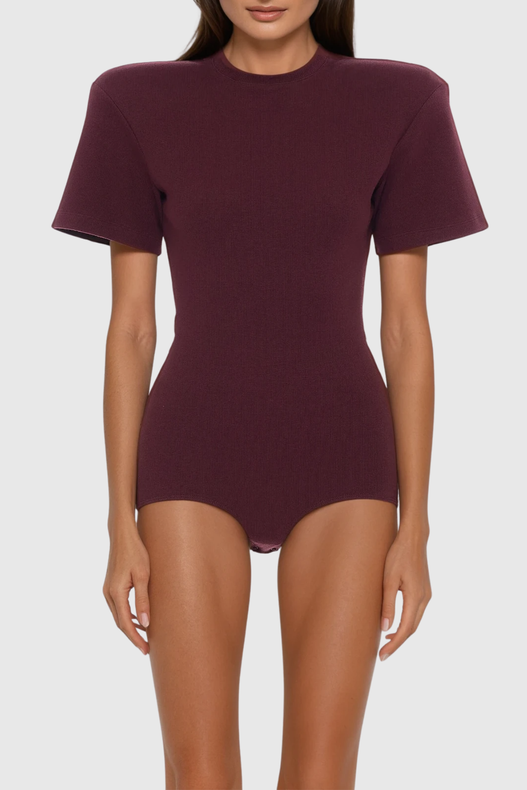 Bedros Bodycon Short Sleeves Bodysuit In Red