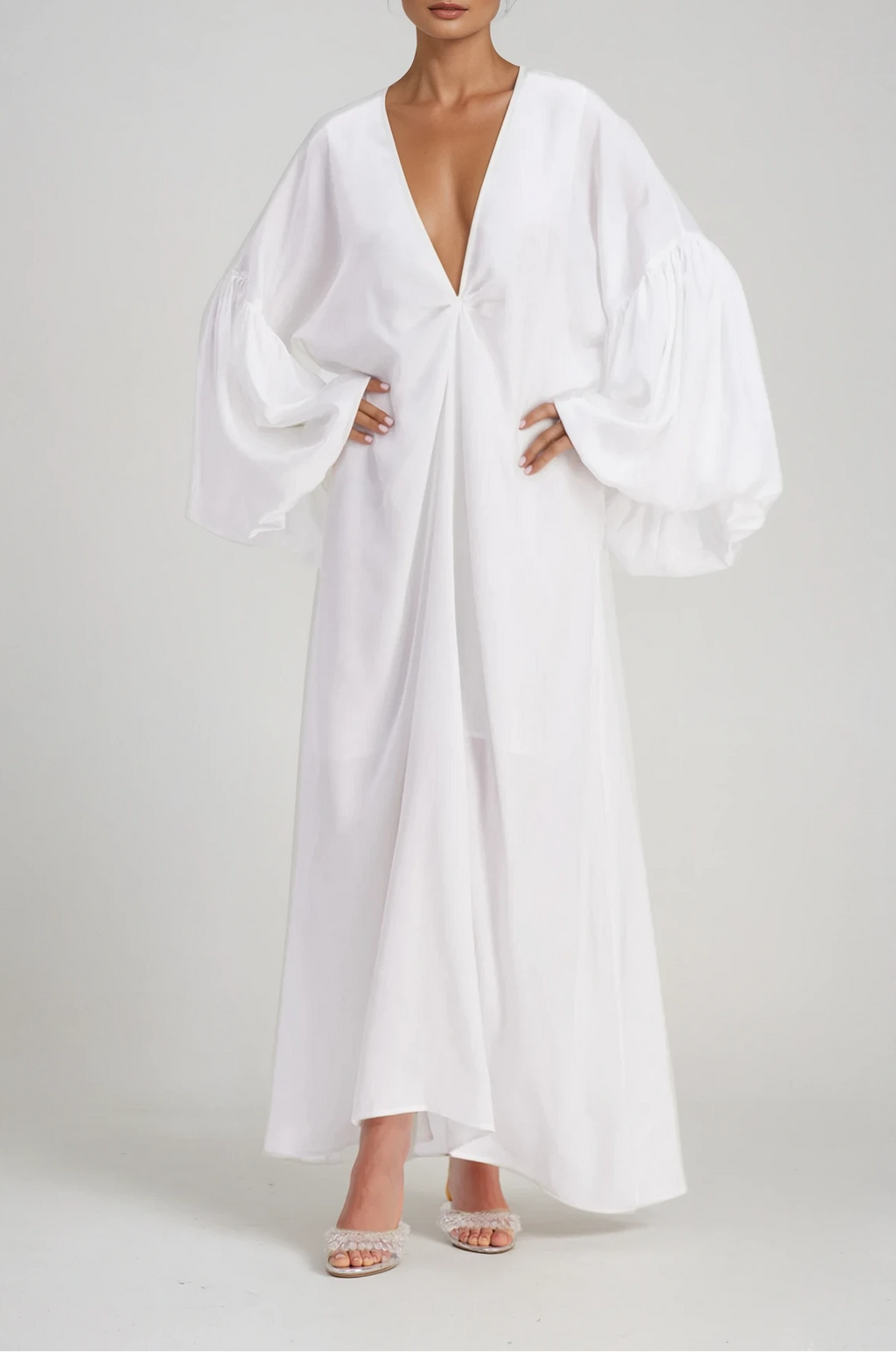 Charlton Plunge Balloon Sleeve Maxi Dress