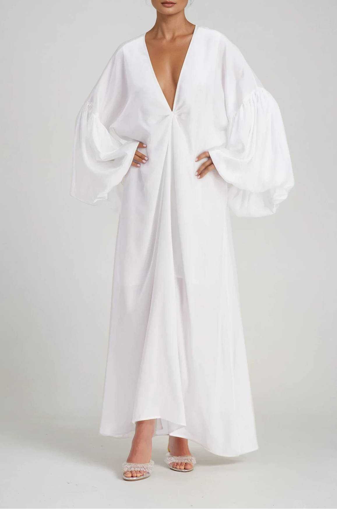 Charlton Plunge Balloon Sleeve Maxi Dress