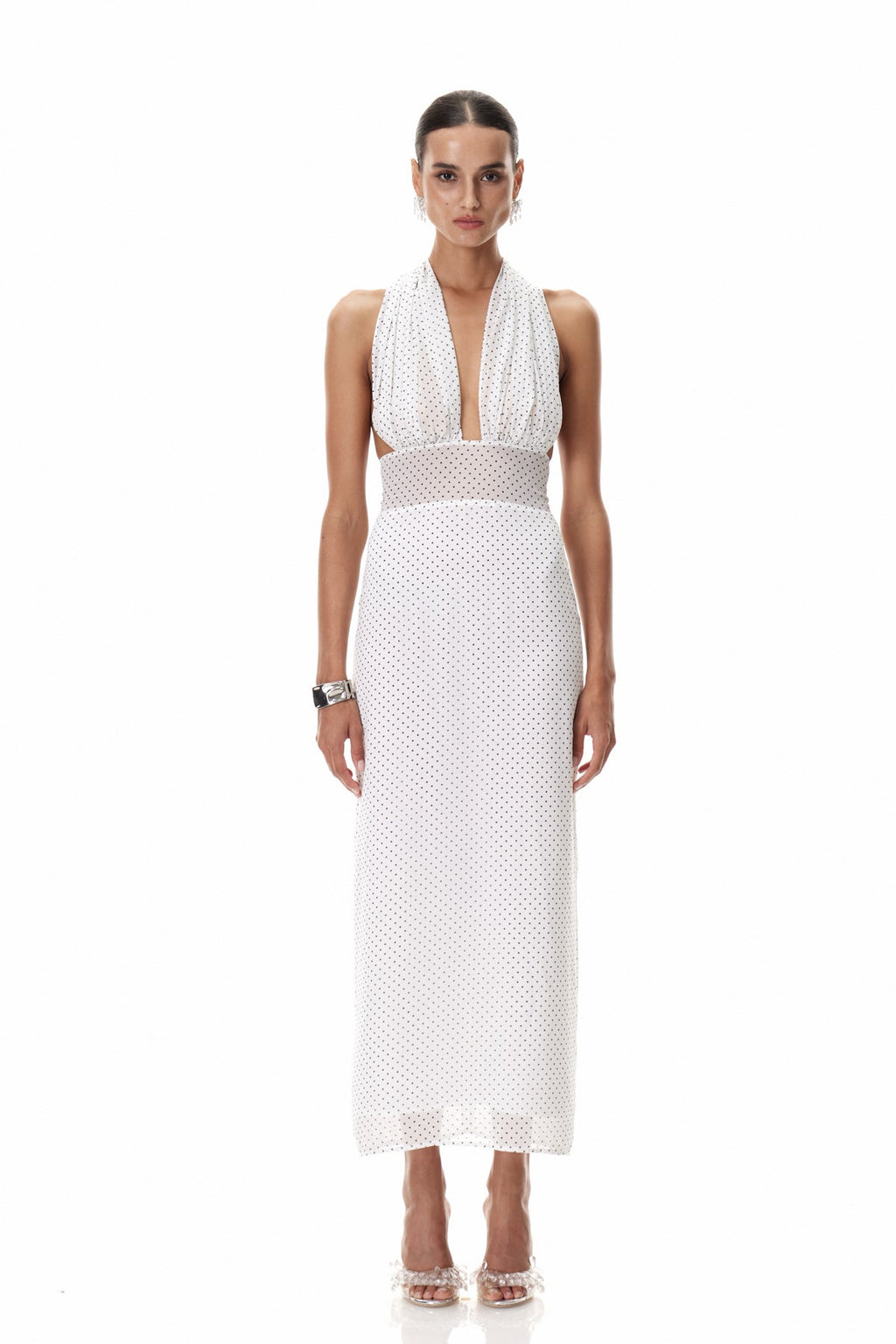 Cismaan Dot Scarf Maxi Dress