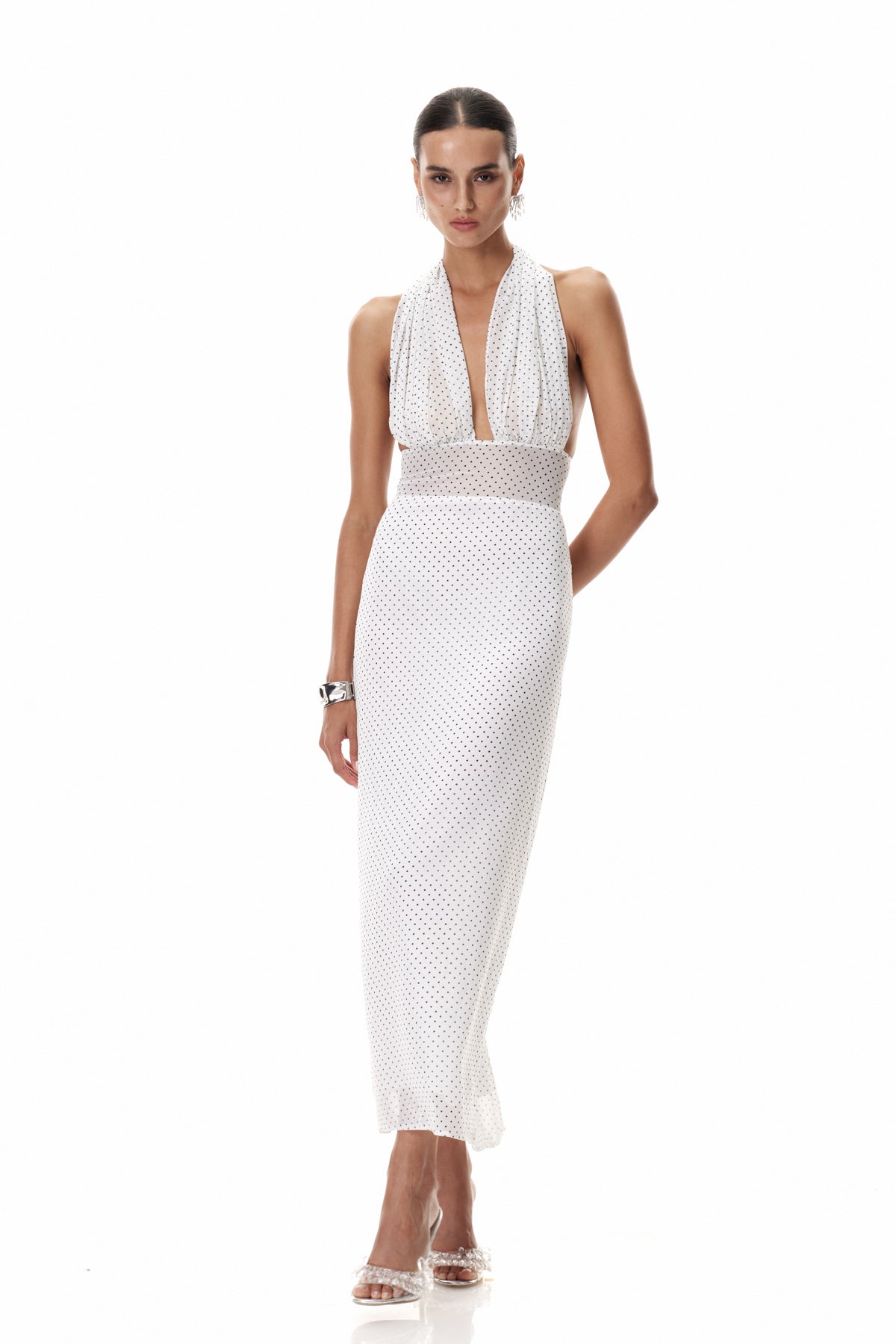 Cismaan Dot Scarf Maxi Dress