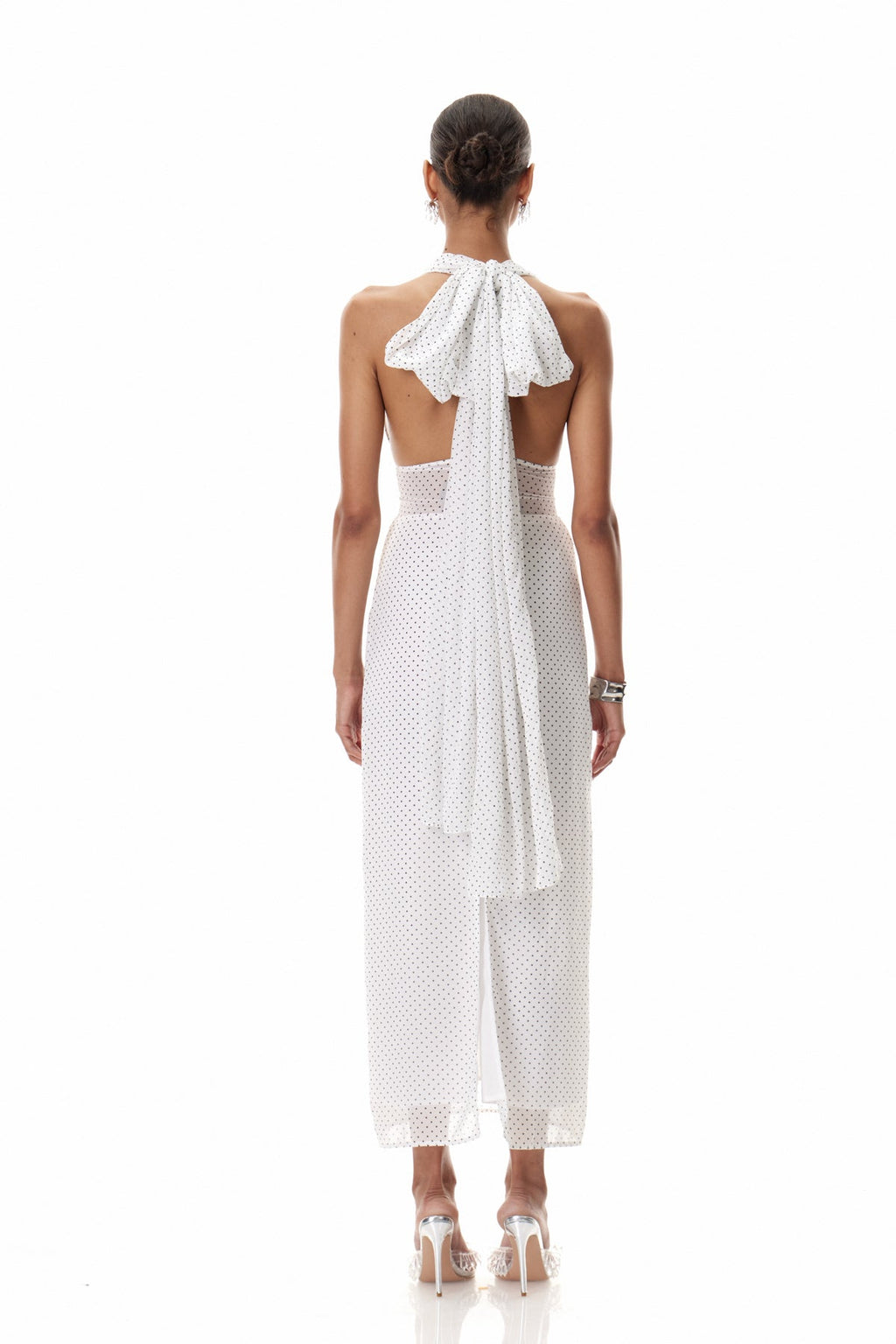 Cismaan Dot Scarf Maxi Dress