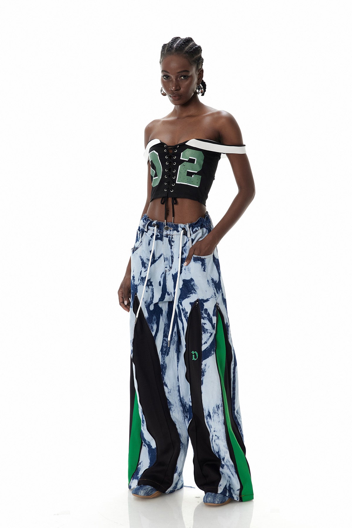 Caprina Zipper Tie Dye Jeans