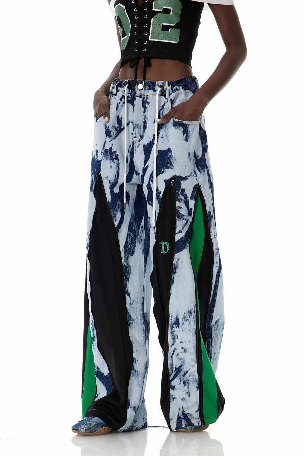 Caprina Zipper Tie Dye Jeans