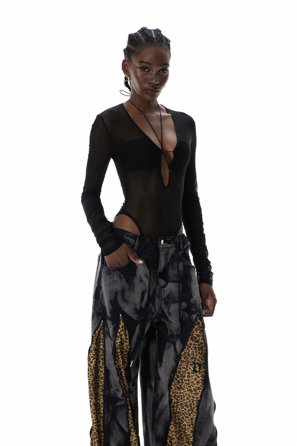 Curly Plunge Bodysuit