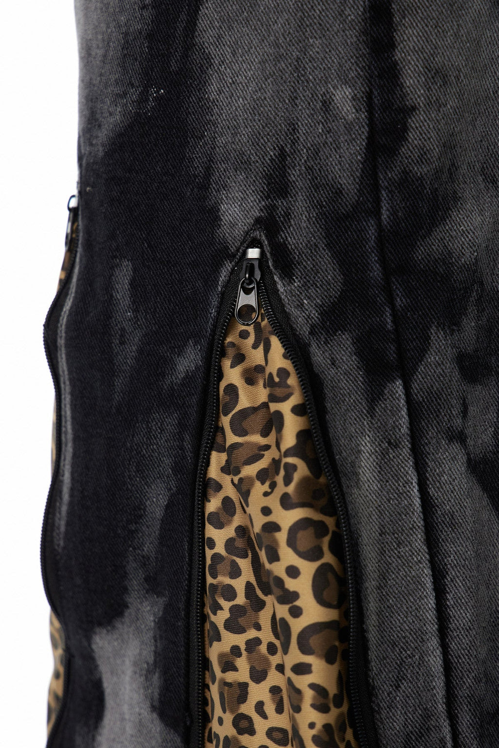 Caprina Leopard Zipper Jeans In Yellow