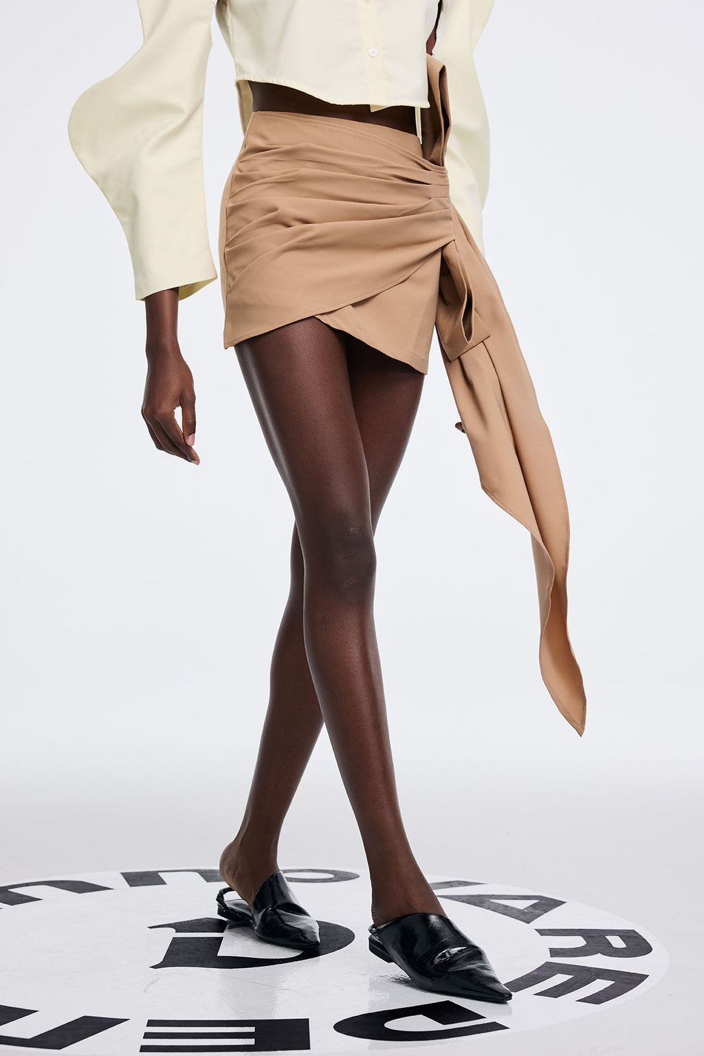 Aparicion Ruch Bow Fringe Skirt In Khaki