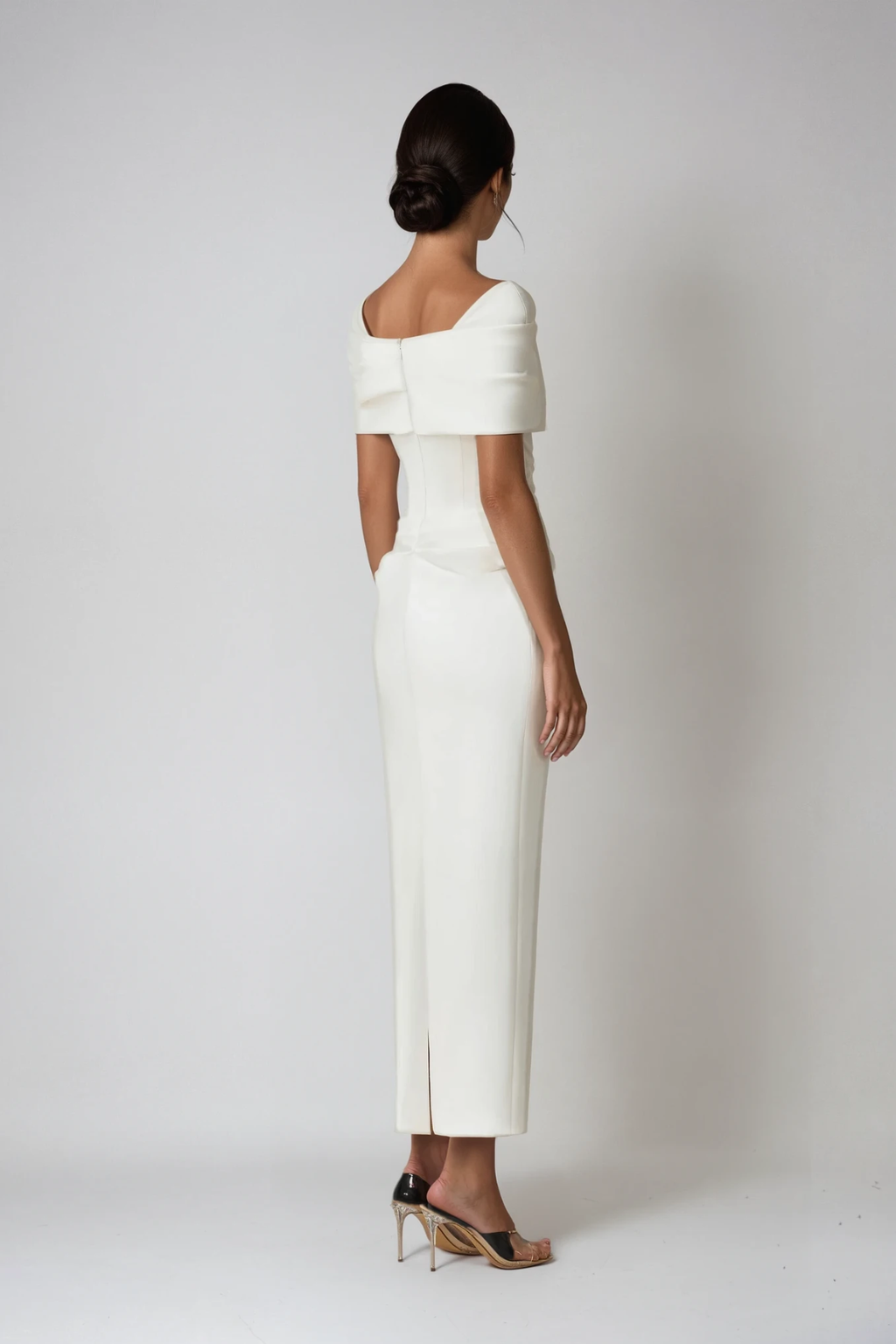 Diamantis Off Shoulder Ruch Maxi Dress