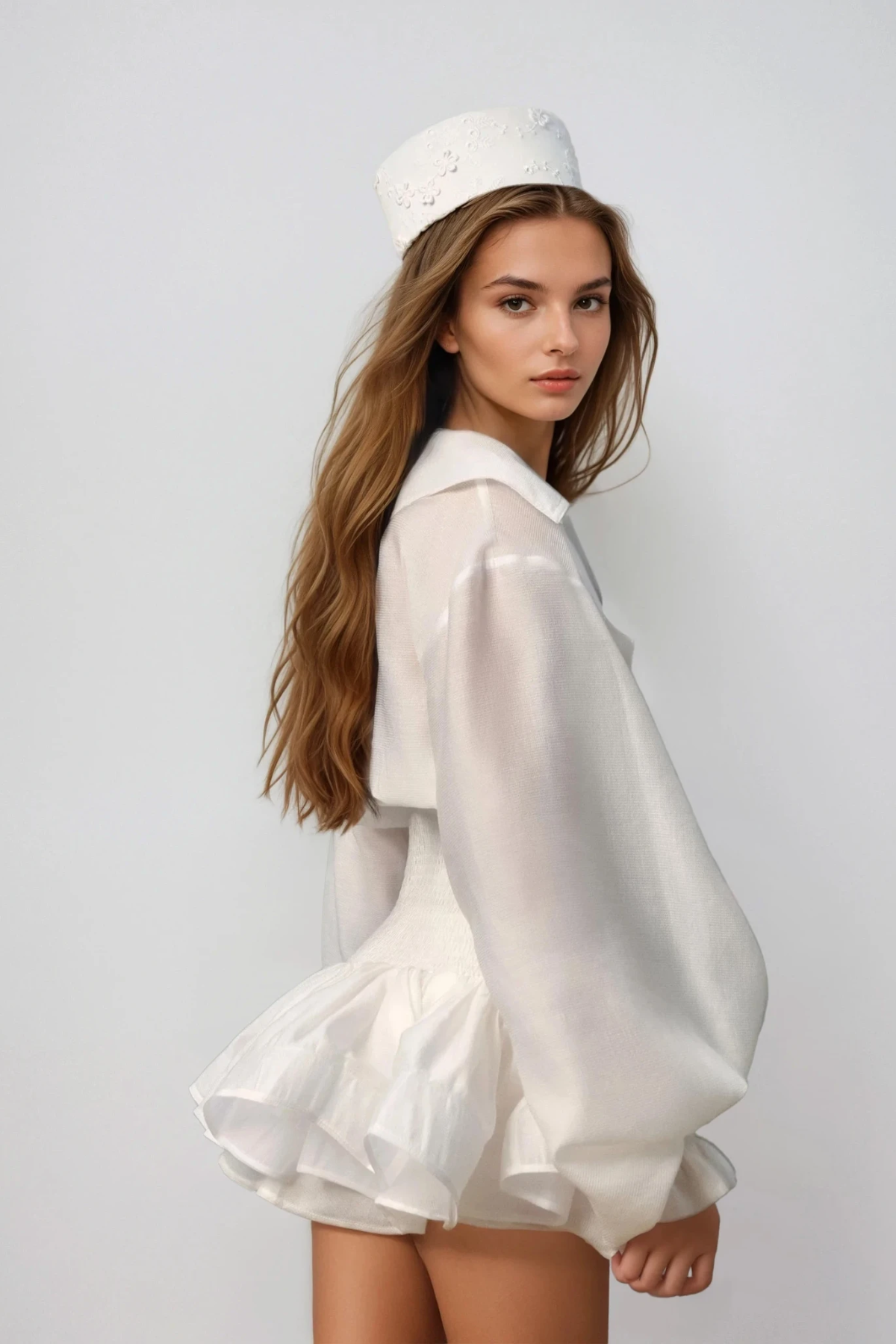 Detlev Balloon Sleeve Puffy Mini Dress