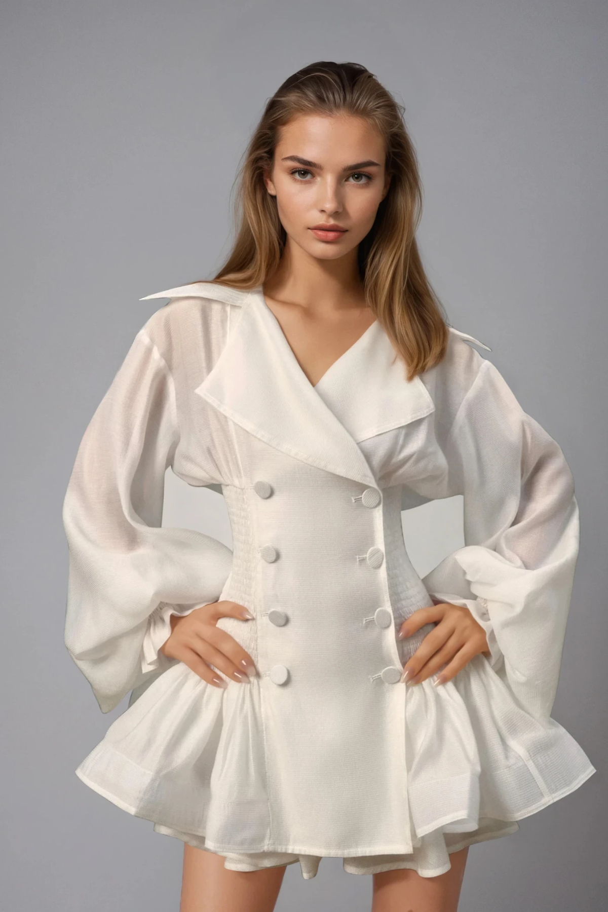 Detlev Balloon Sleeve Puffy Mini Dress