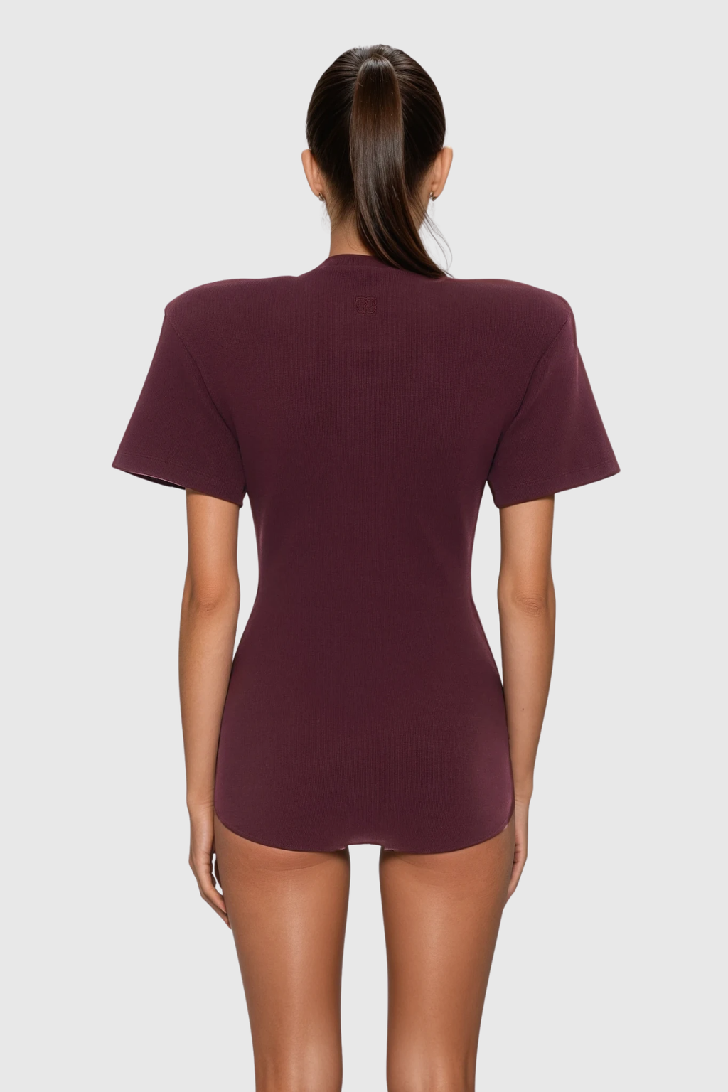 Bedros Bodycon Short Sleeves Bodysuit In Red