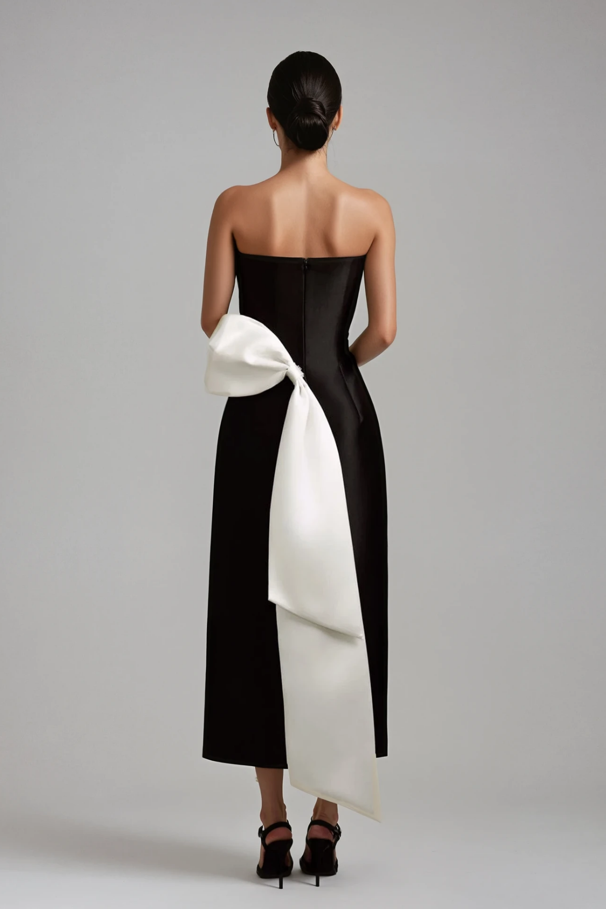 Daniele Strapless Bow Satin Maxi Dress