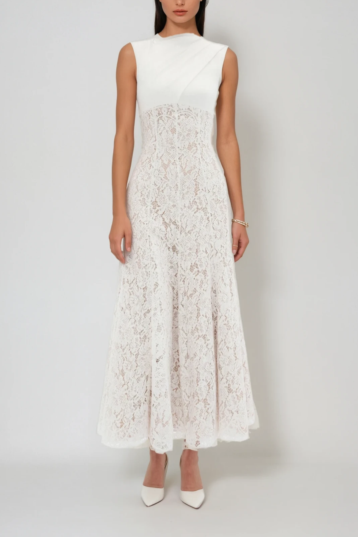 Daryna Sleeveless Lace Maxi Dress