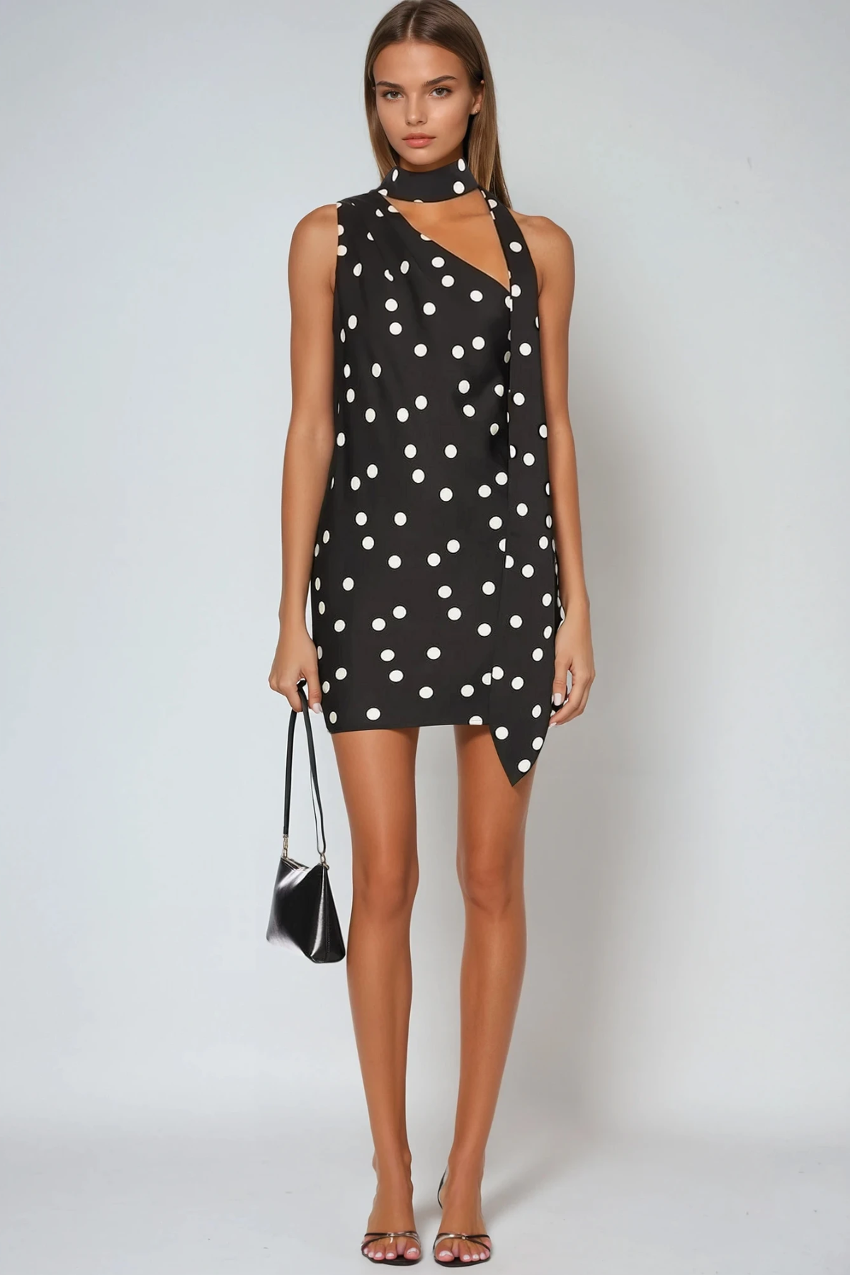 Danijel Dot Scarf Mini Dress