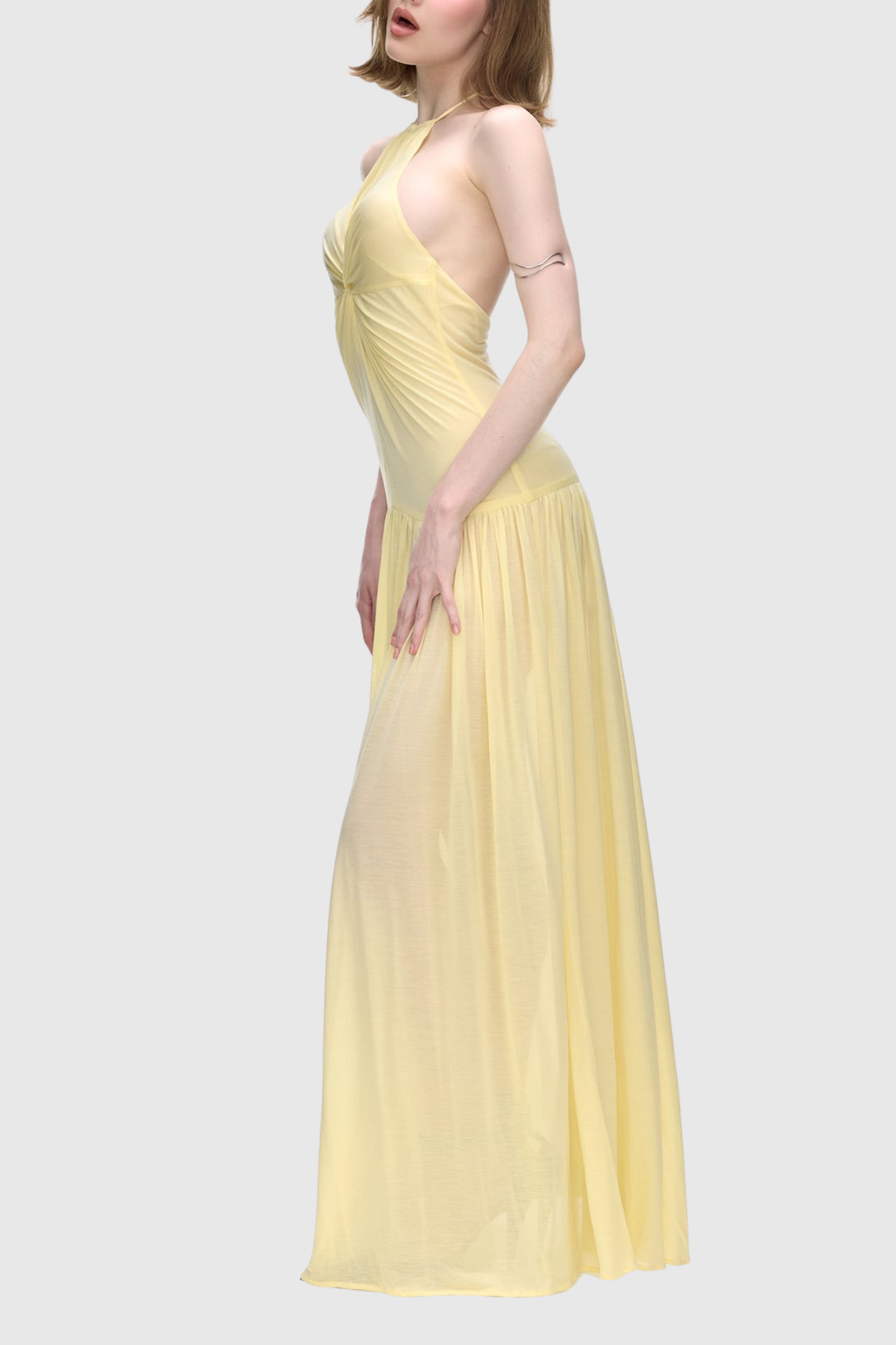 Diodotos Halter Neck Twist Maxi Dress