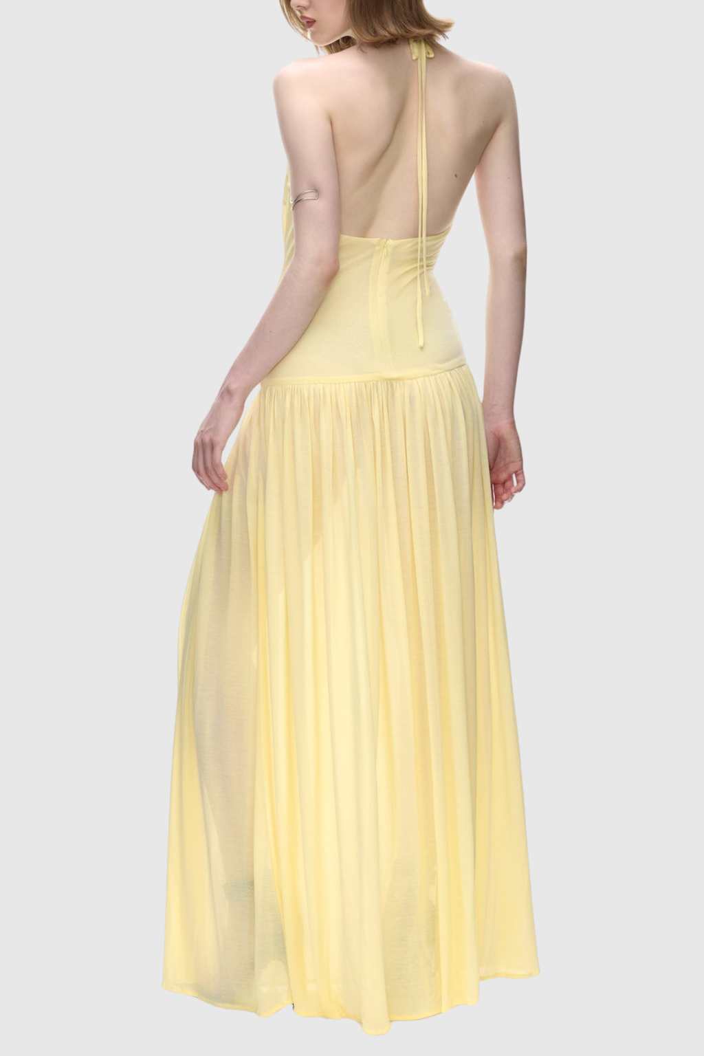 Diodotos Halter Neck Twist Maxi Dress