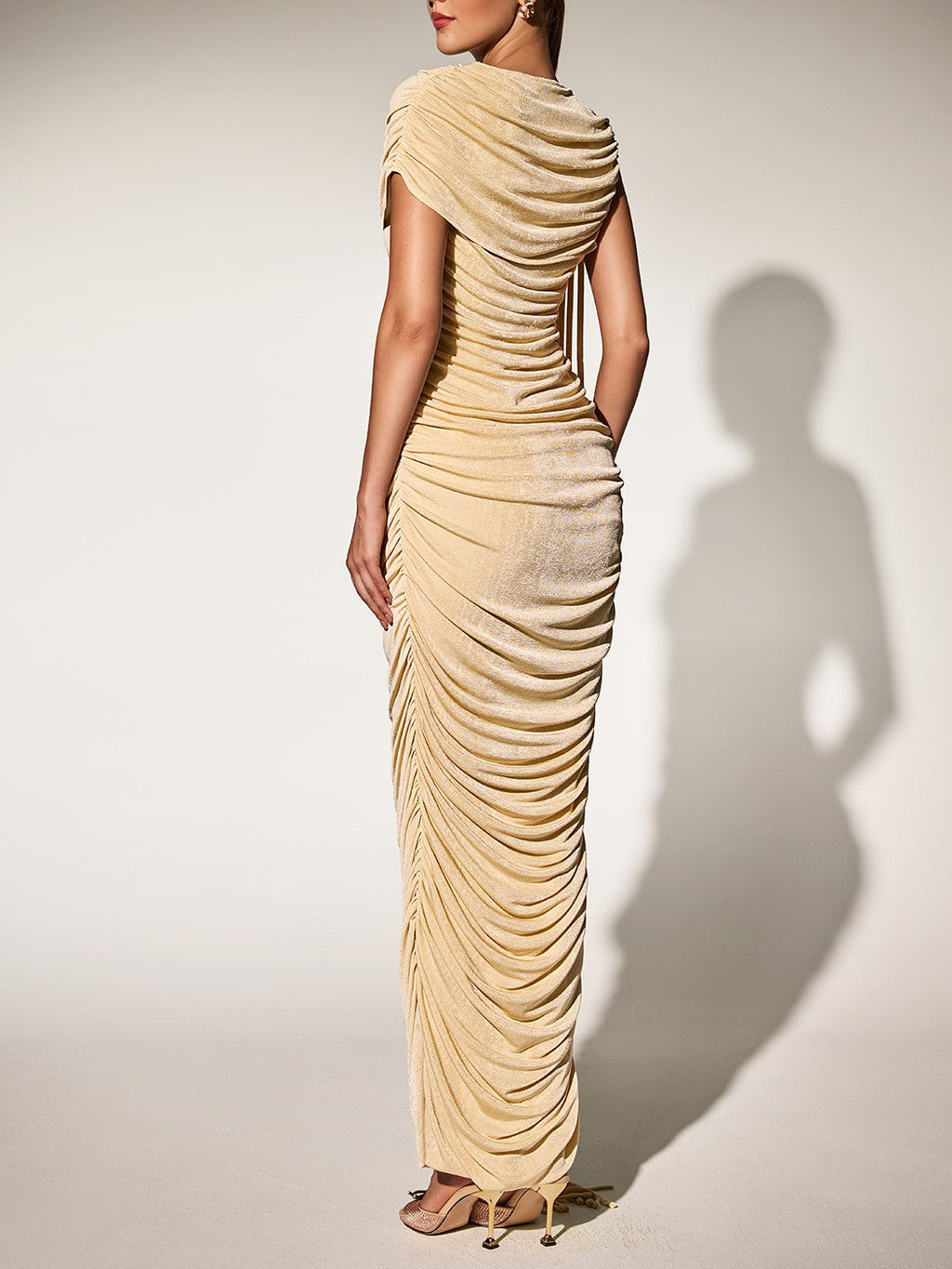 Brandt Ruch Fringe Maxi Dress In Button Yellow