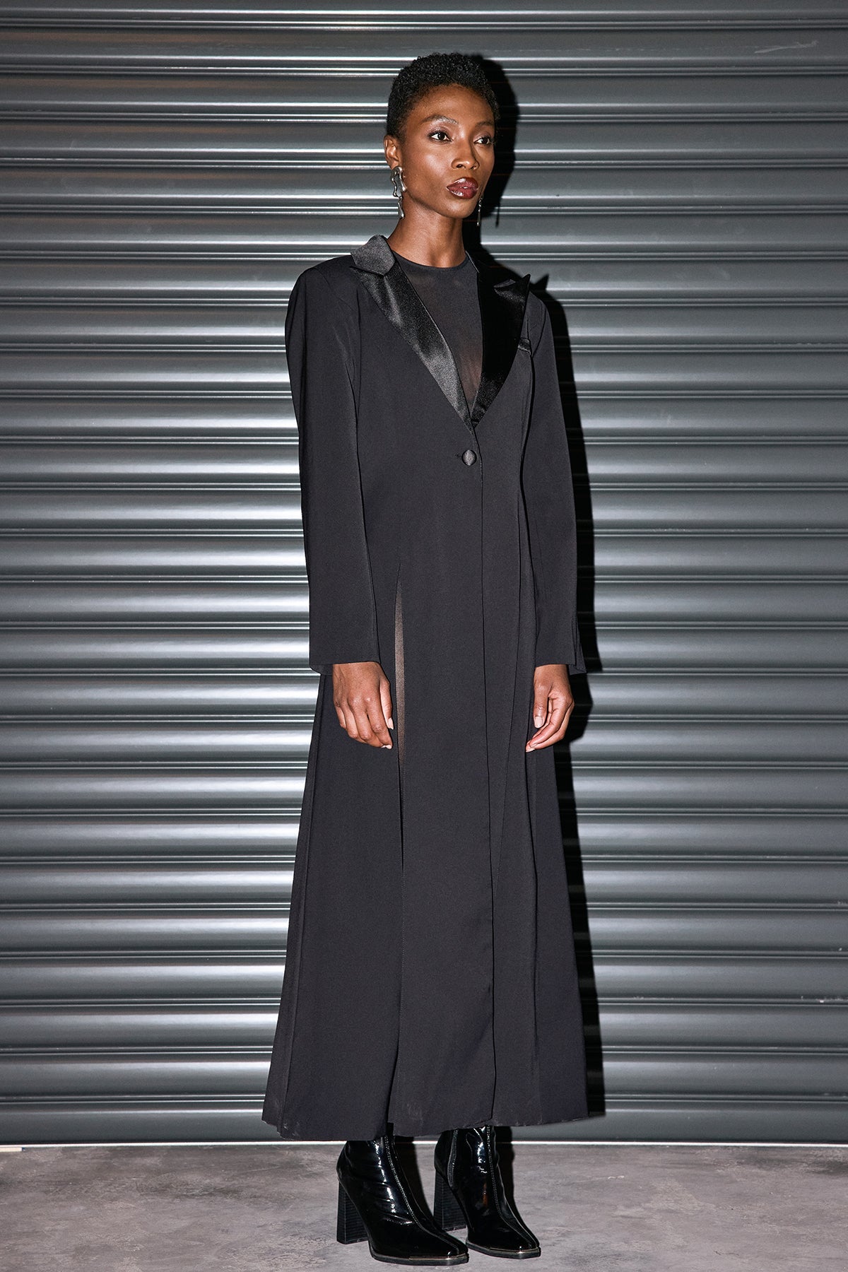 Aarna Lapel Split Coat