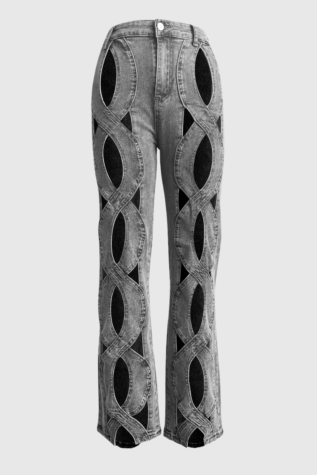 Abigail Cutout Denim Jeans In Black