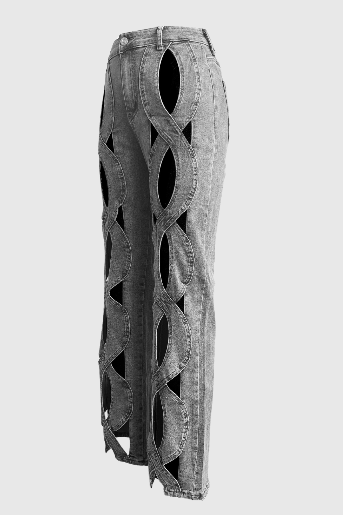 Abigail Cutout Denim Jeans In Black