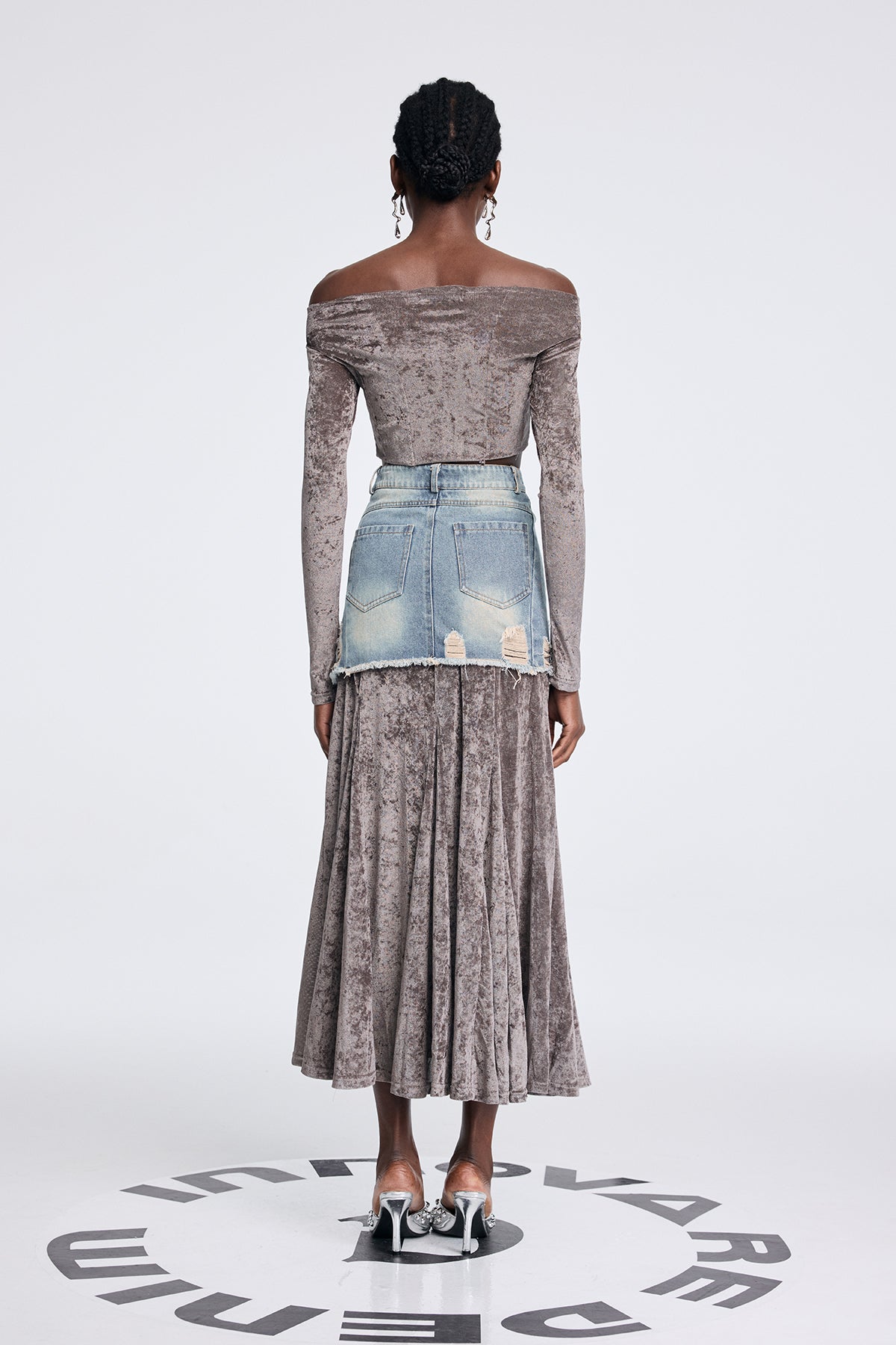 Abishag Mesh Off Shoulder Deconstruct Set