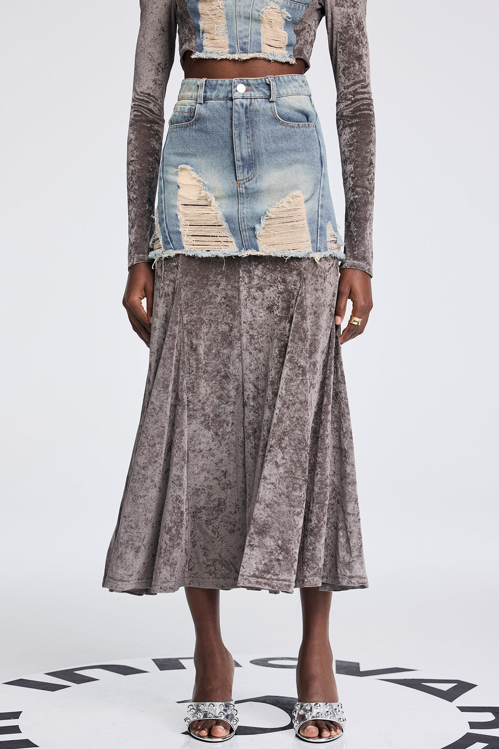 Abishag Mesh Off Shoulder Deconstruct Set