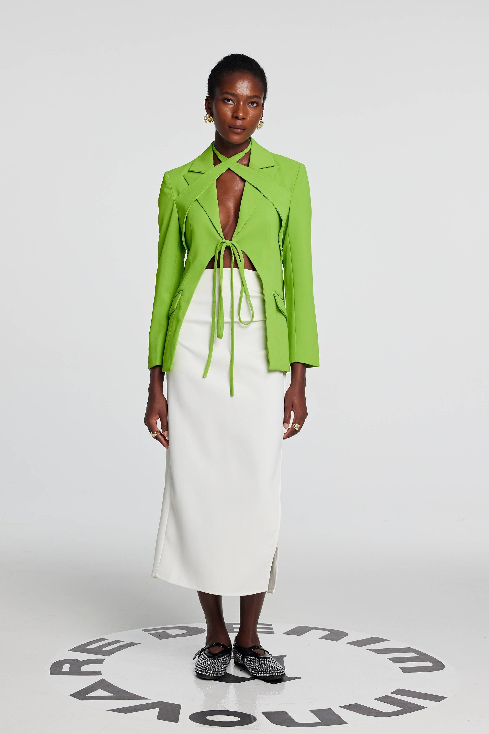 Adley Cross Plunge Split Blazer