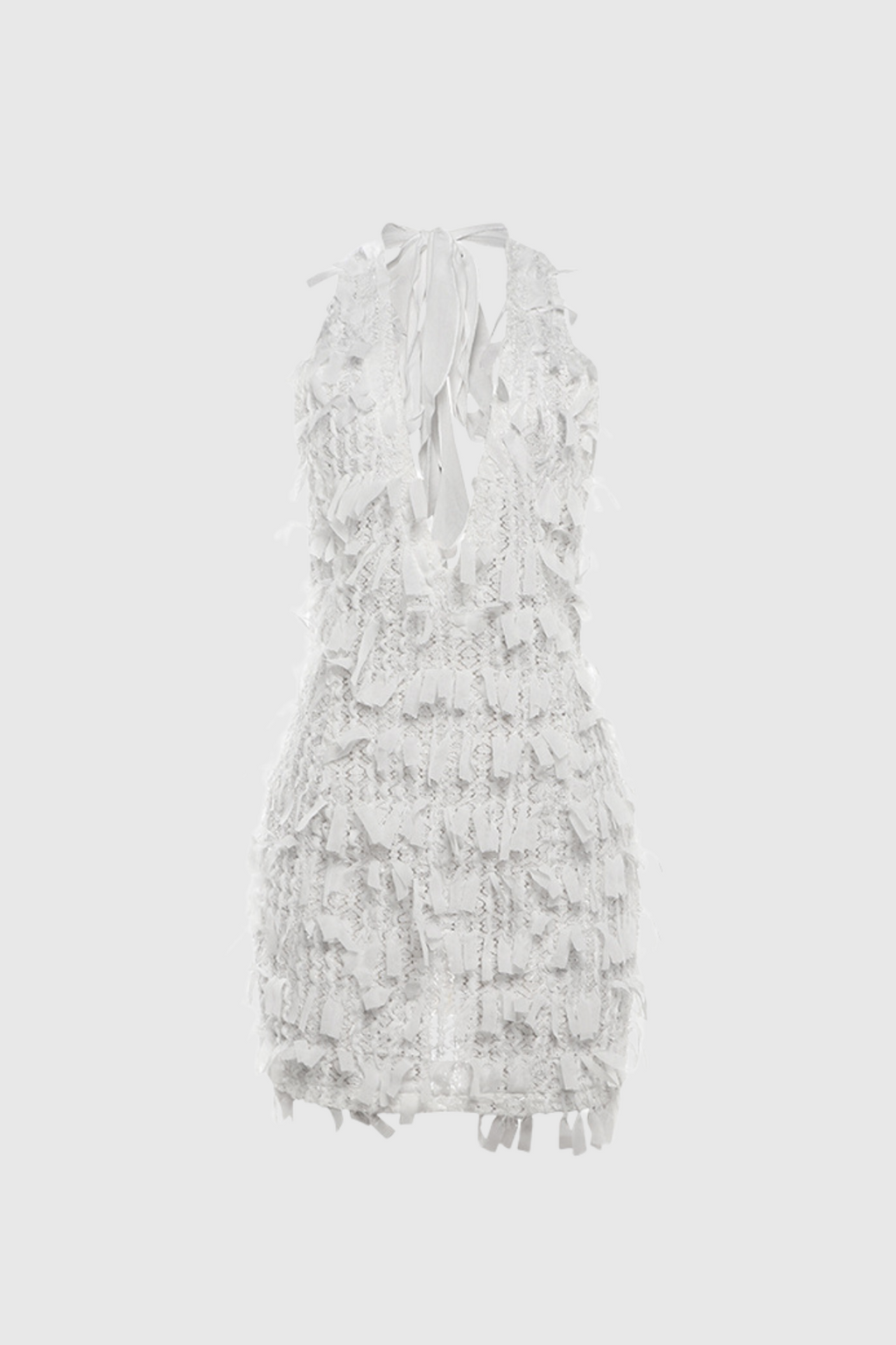 Agapio Halter Neck Fringe Backless Mini Dress