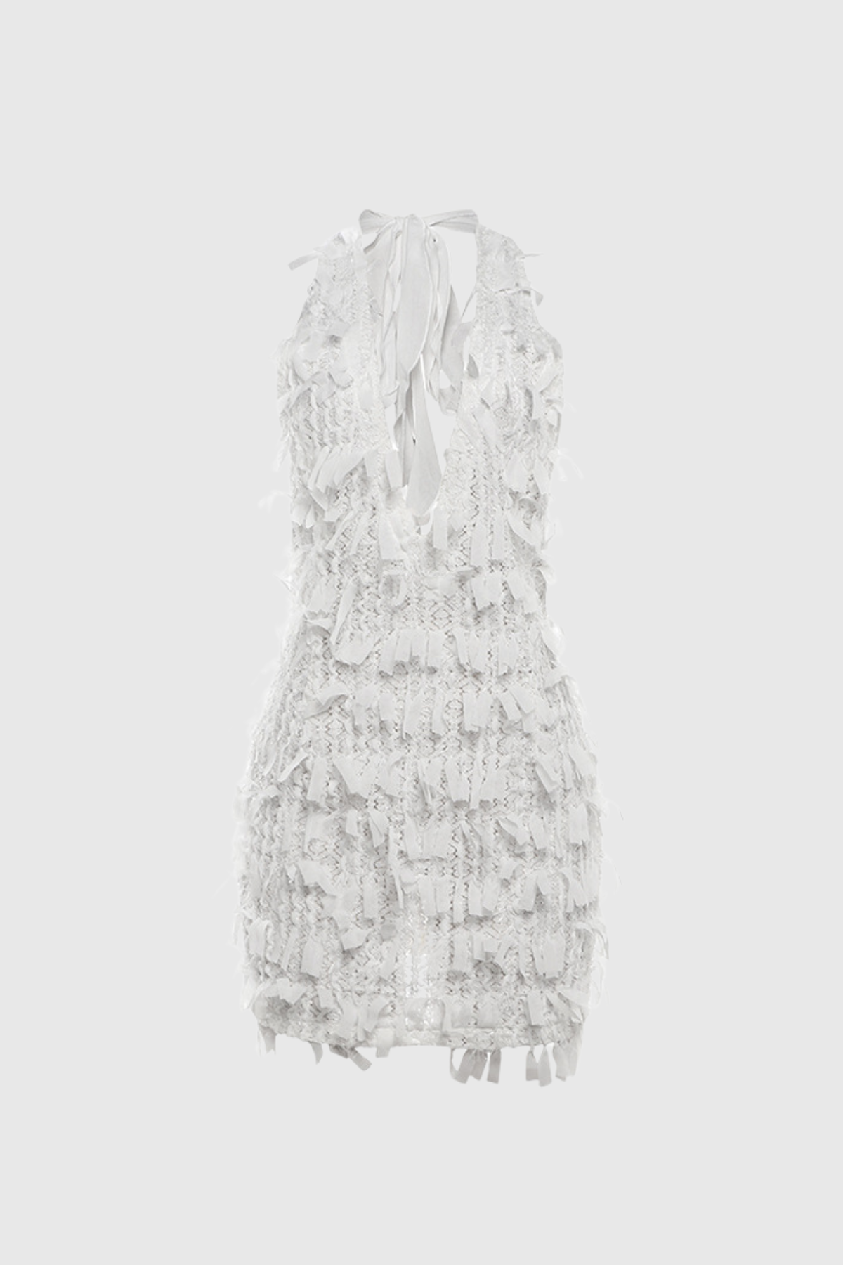 Agapio Halter Neck Fringe Backless Mini Dress