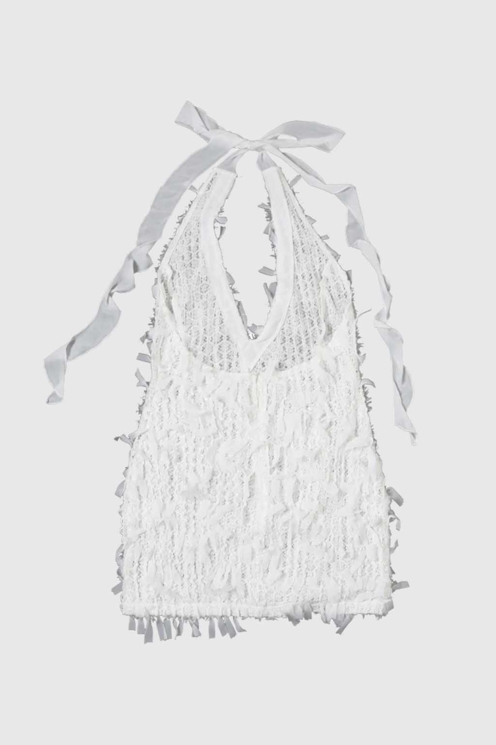 Agapio Halter Neck Fringe Backless Mini Dress