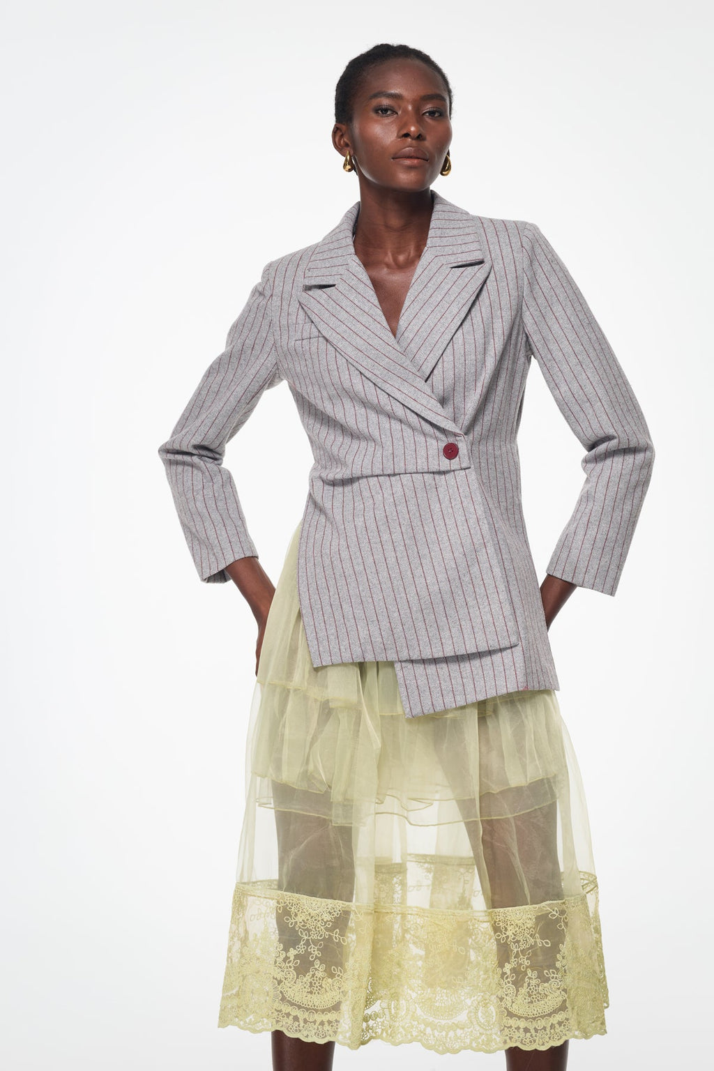 Agost Stripe Asymmetric Blazer