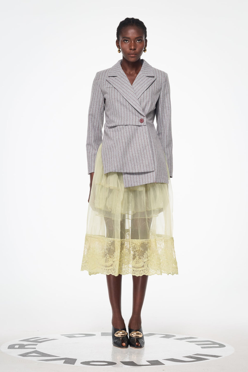 Agost Stripe Asymmetric Blazer