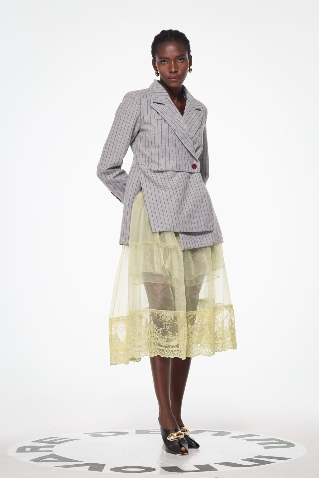 Agost Stripe Asymmetric Blazer