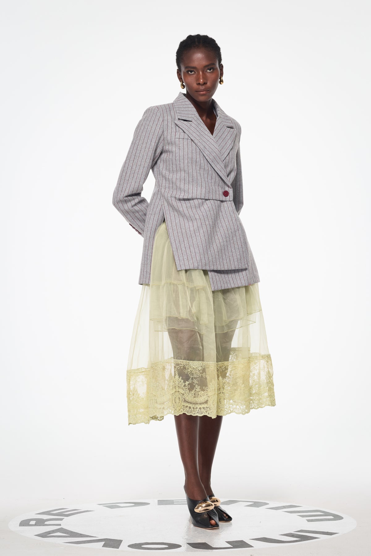 Agost Stripe Asymmetric Blazer