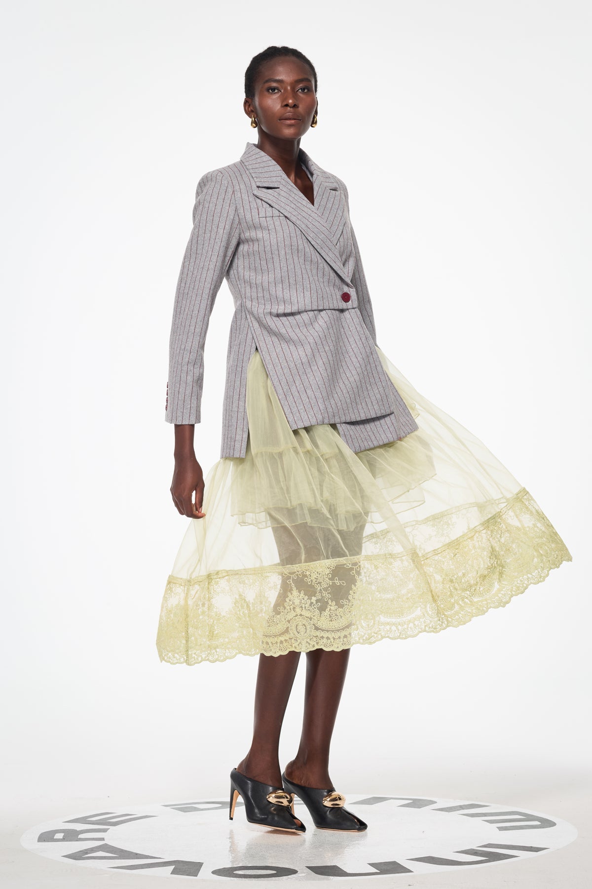 Agost Stripe Asymmetric Blazer