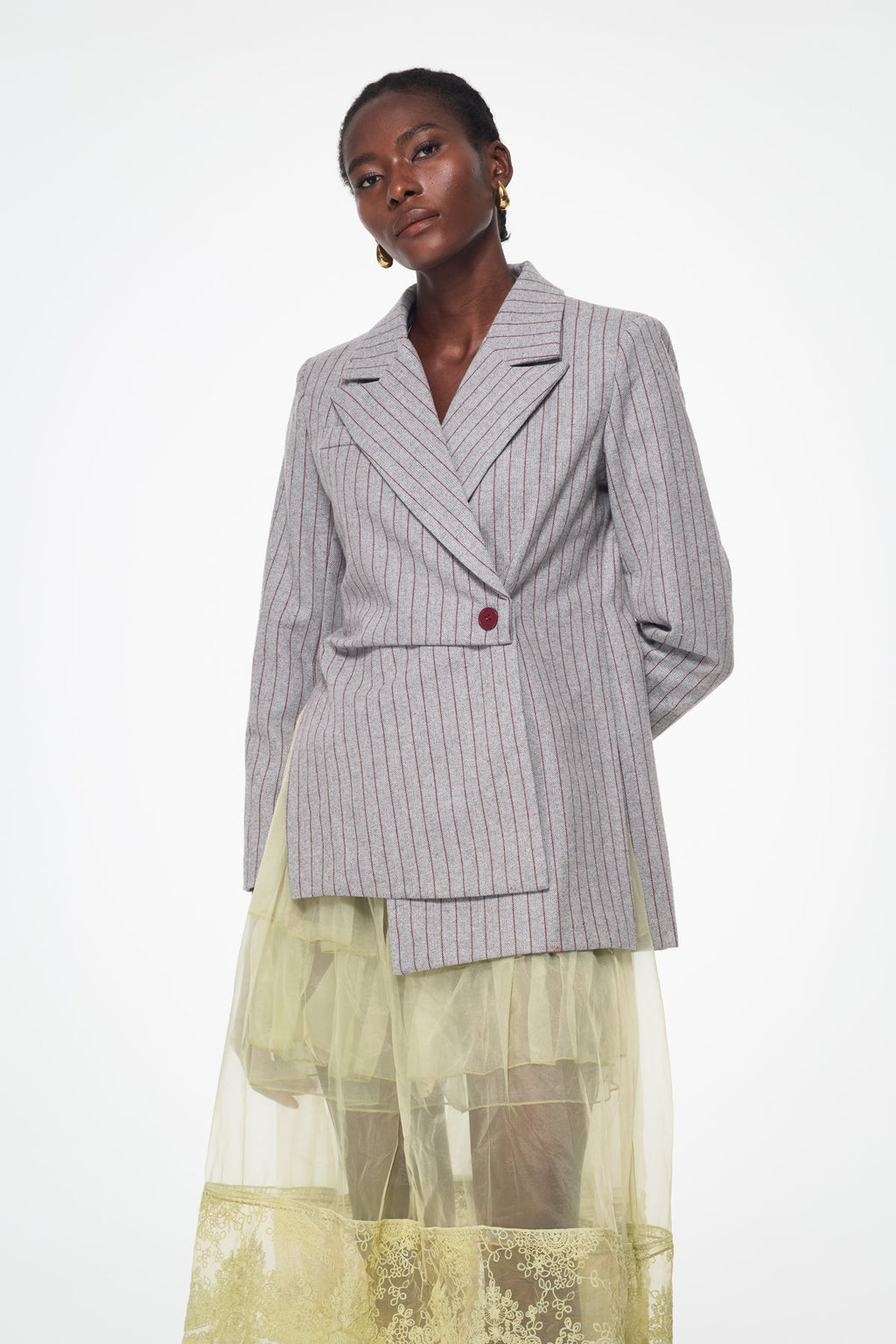 Agost Stripe Asymmetric Blazer