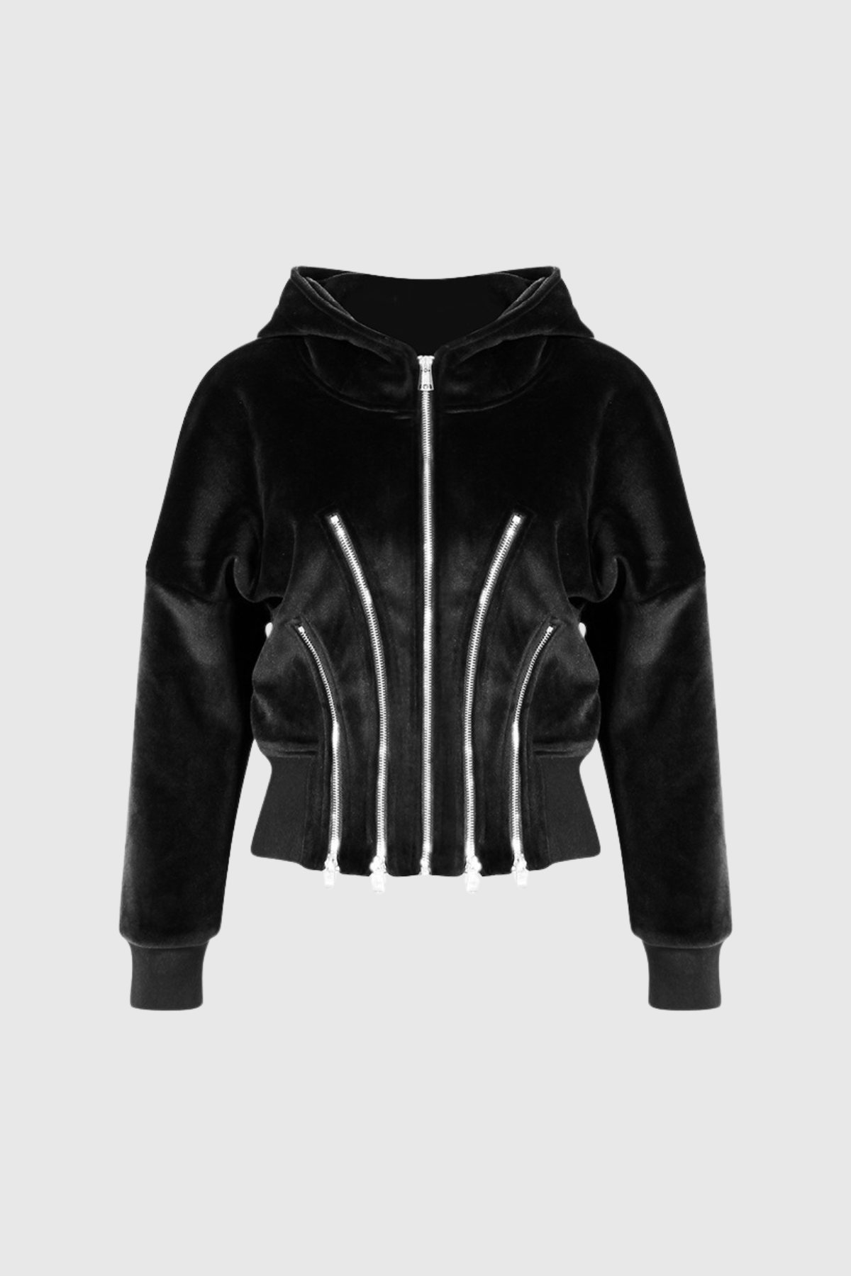 Ailpein Zipper Hooded Long Sleeve Top