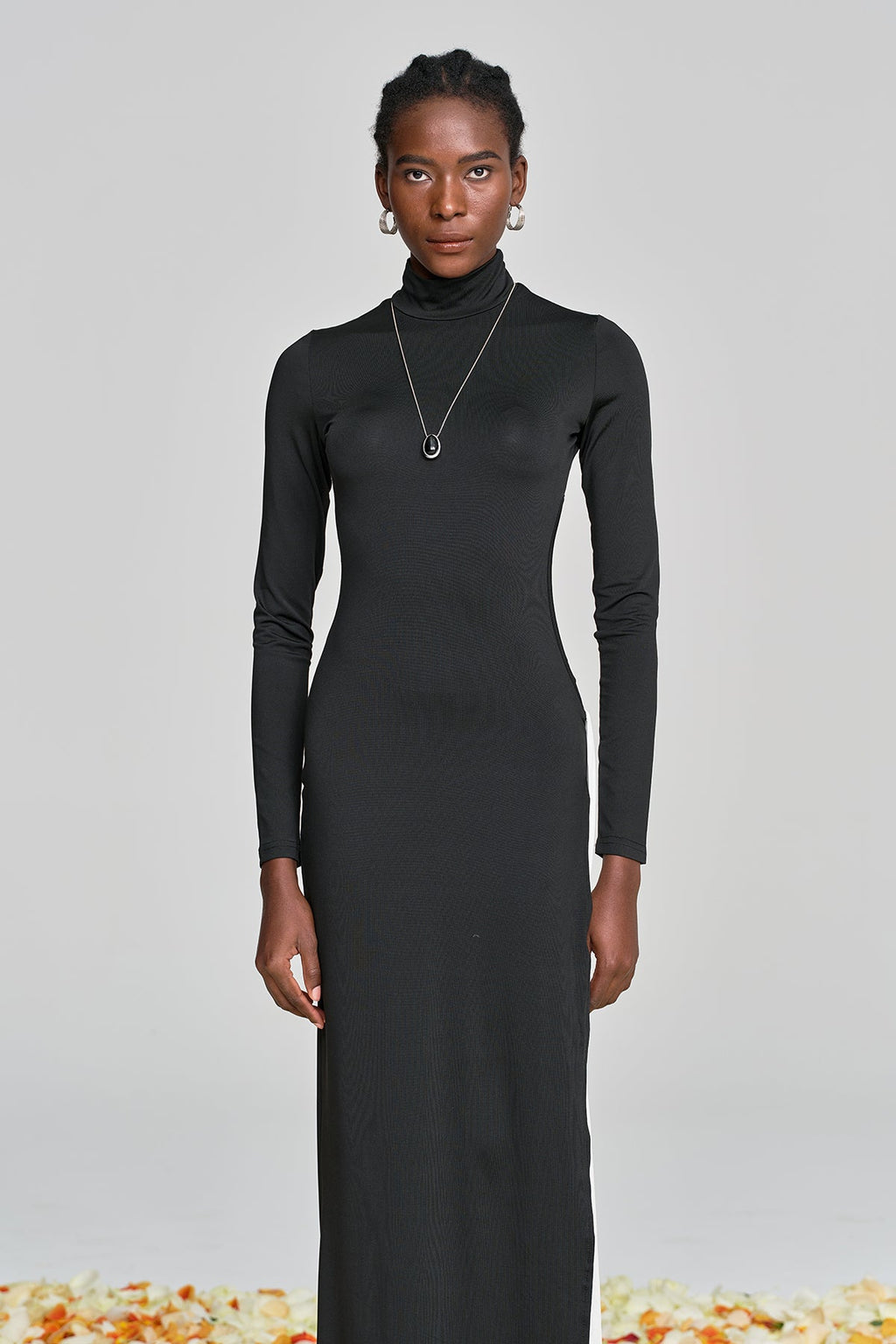 Alinka Cutout Lace Up High Split Maxi Dress