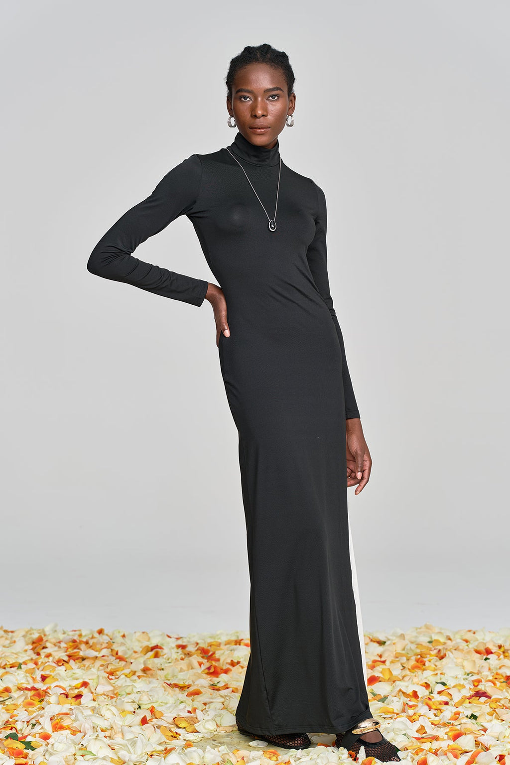 Alinka Cutout Lace Up High Split Maxi Dress