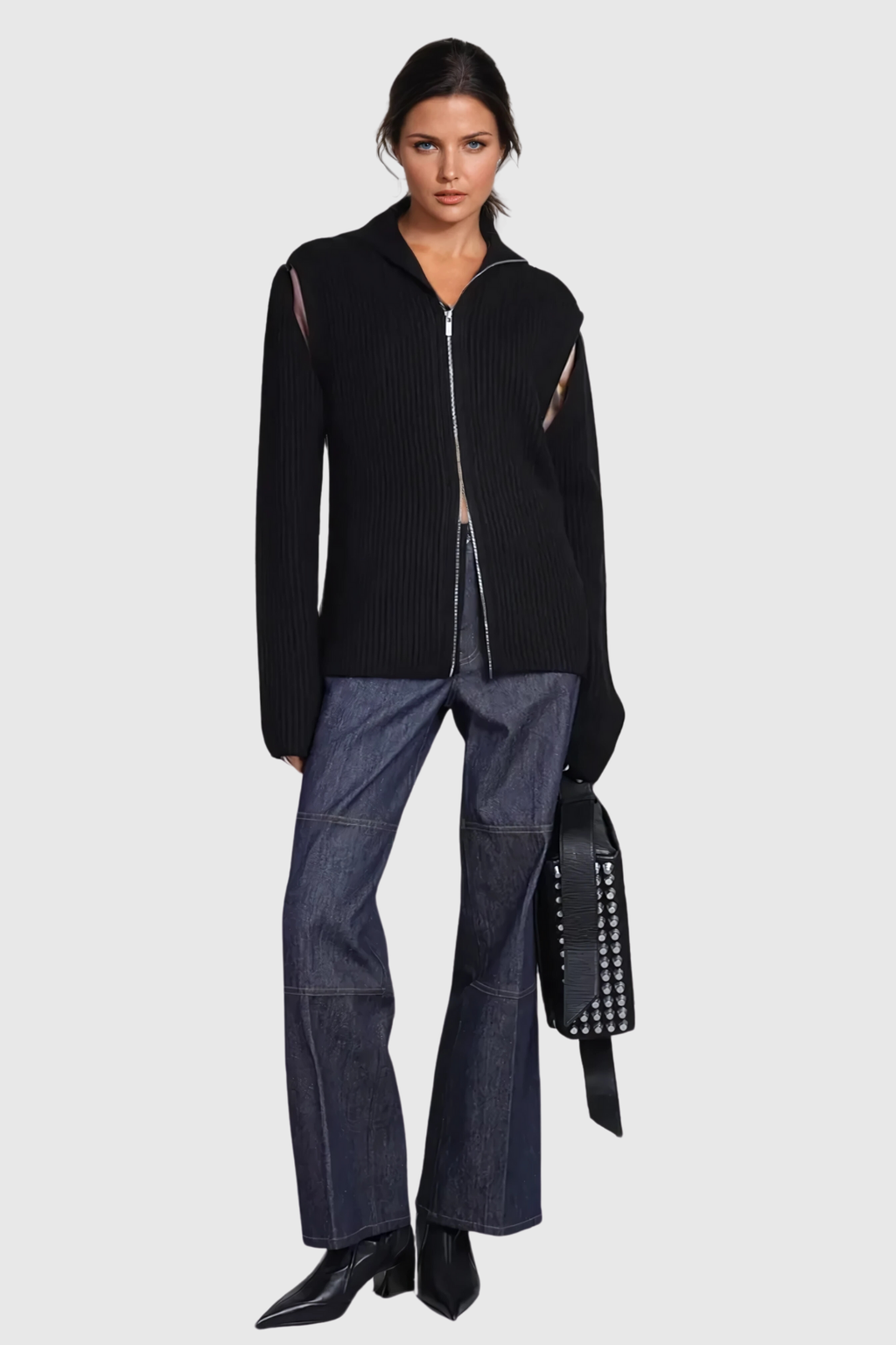 Almanas Removable Cutout Knit Top