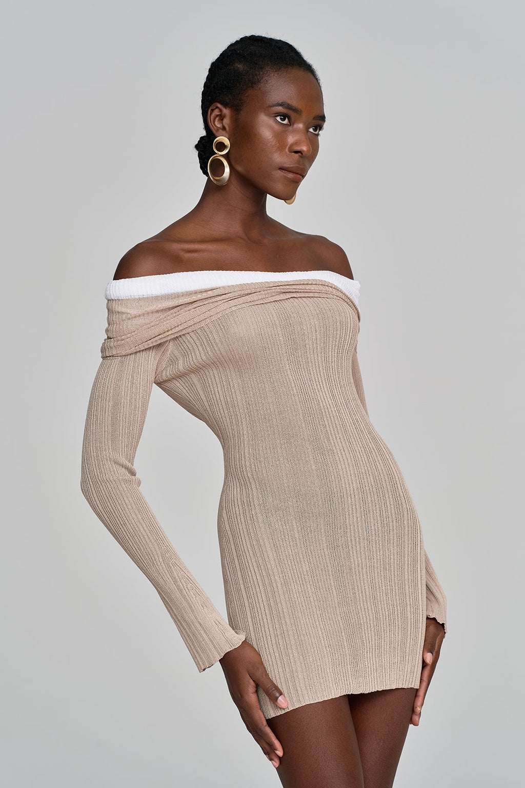 Althea Off Shoulder Hayley Knit Mini Dress