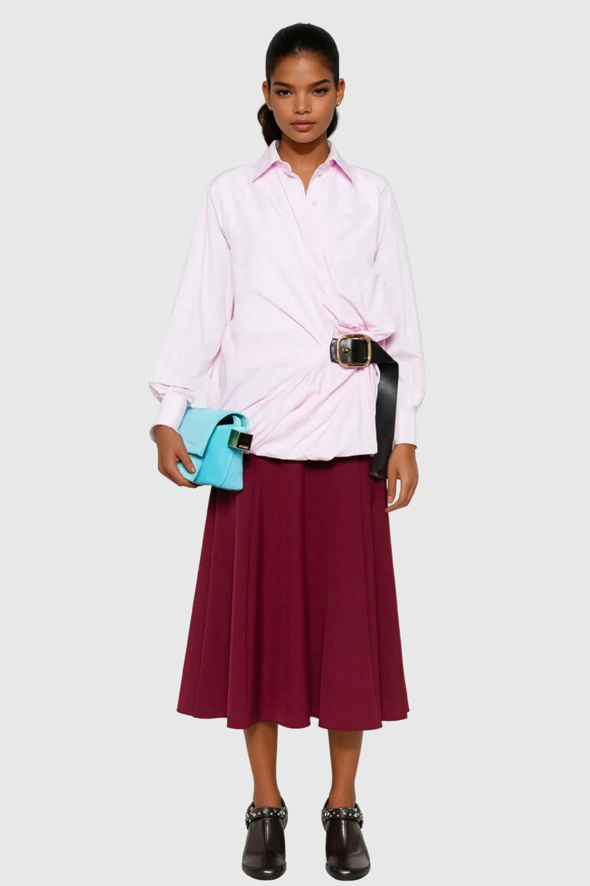 Altilde Ruch Buckle Shirt In Slight Pink