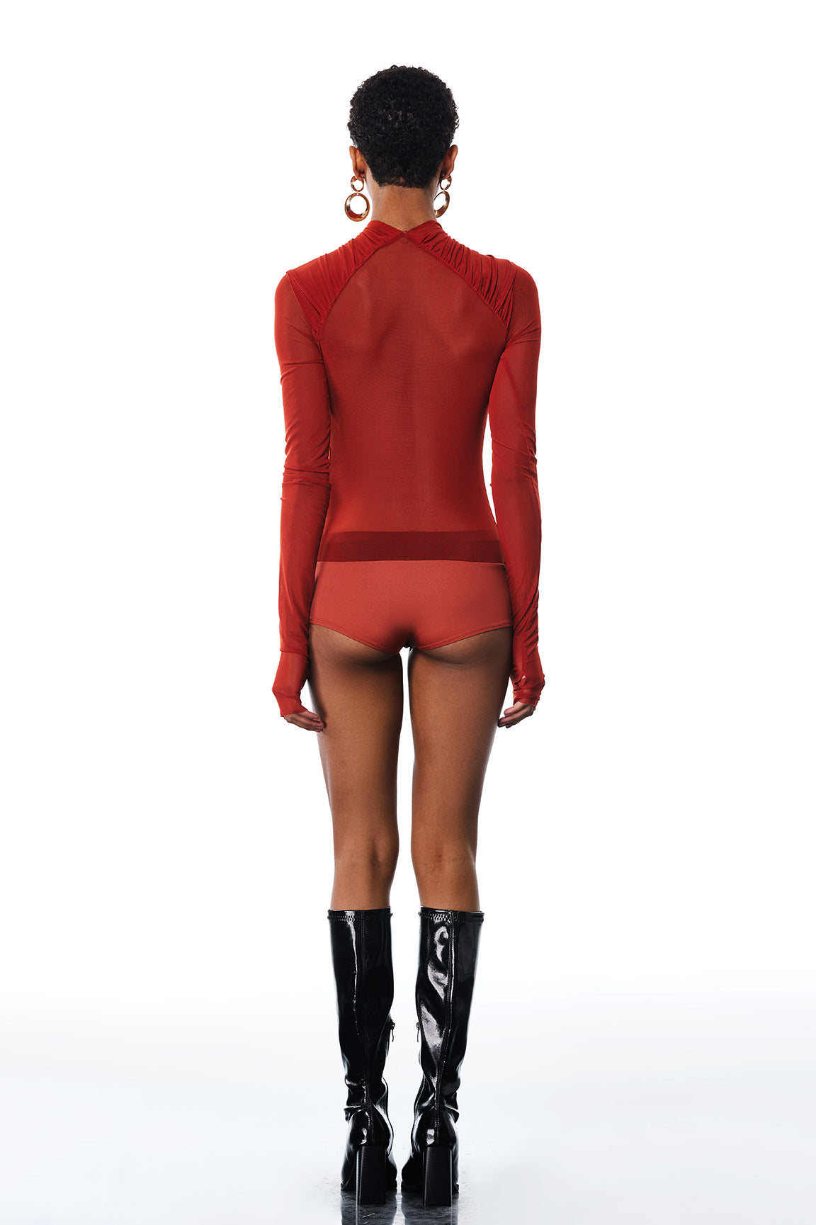 Alusia Mesh Cross Ruch Bodysuit