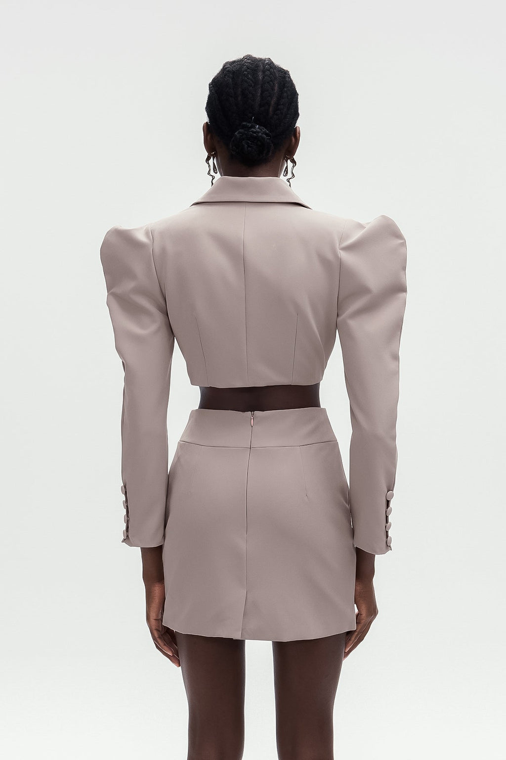 Alwin Button Plunge Bodycon Skirt Set