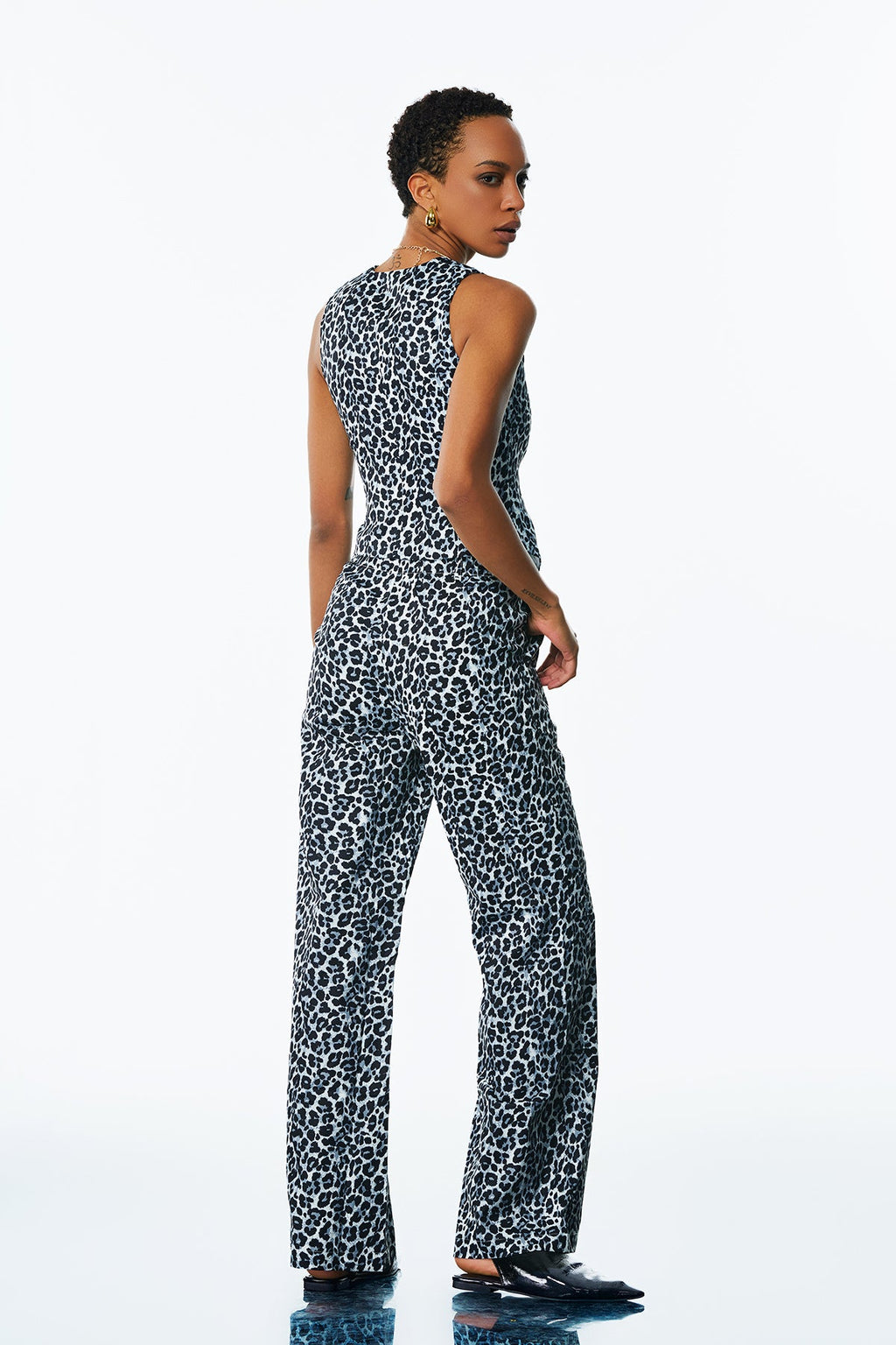 Amarion Leopard Plunge Pants Set