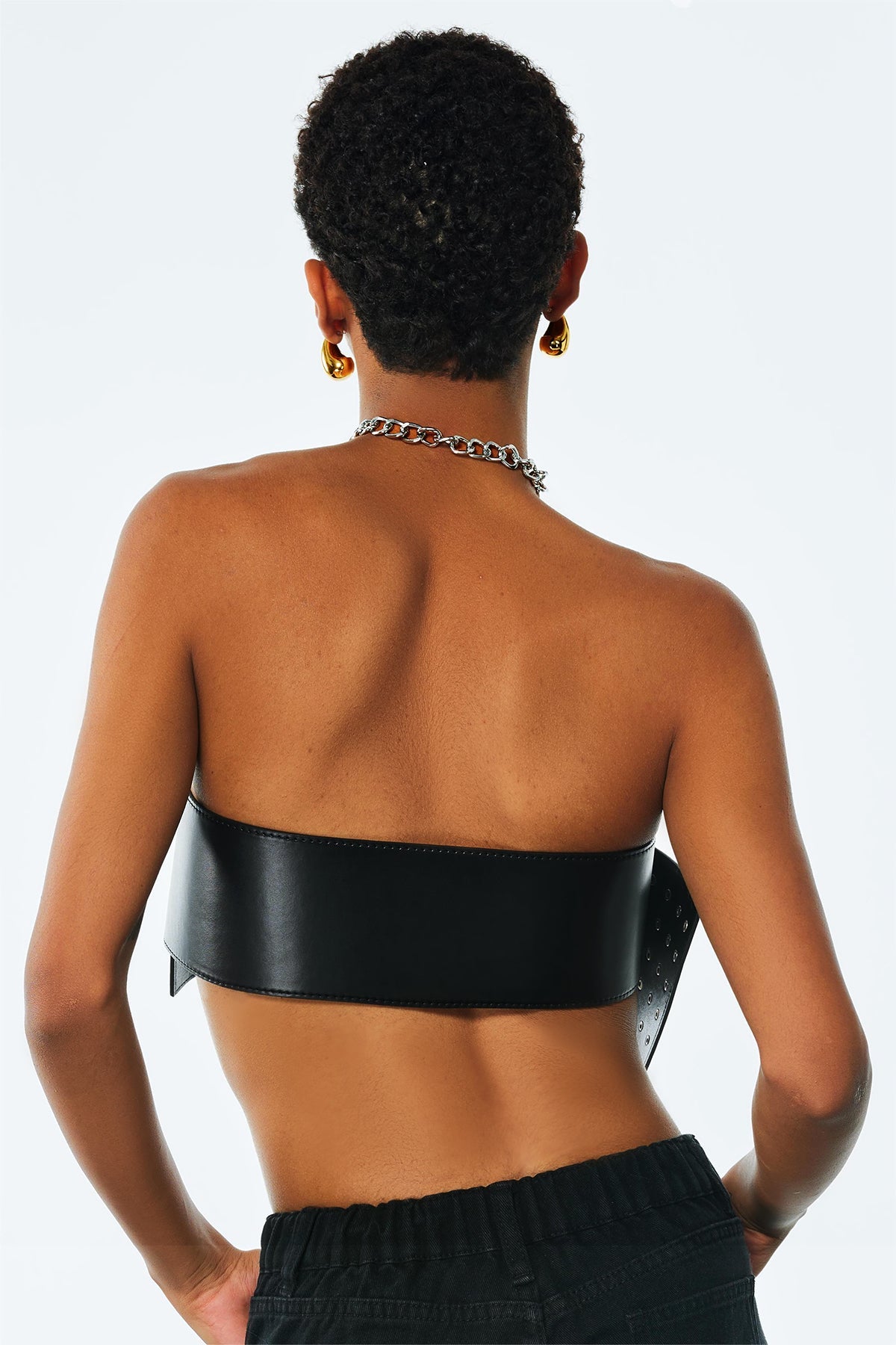 Amaryllis Studded Cross Leather Belt