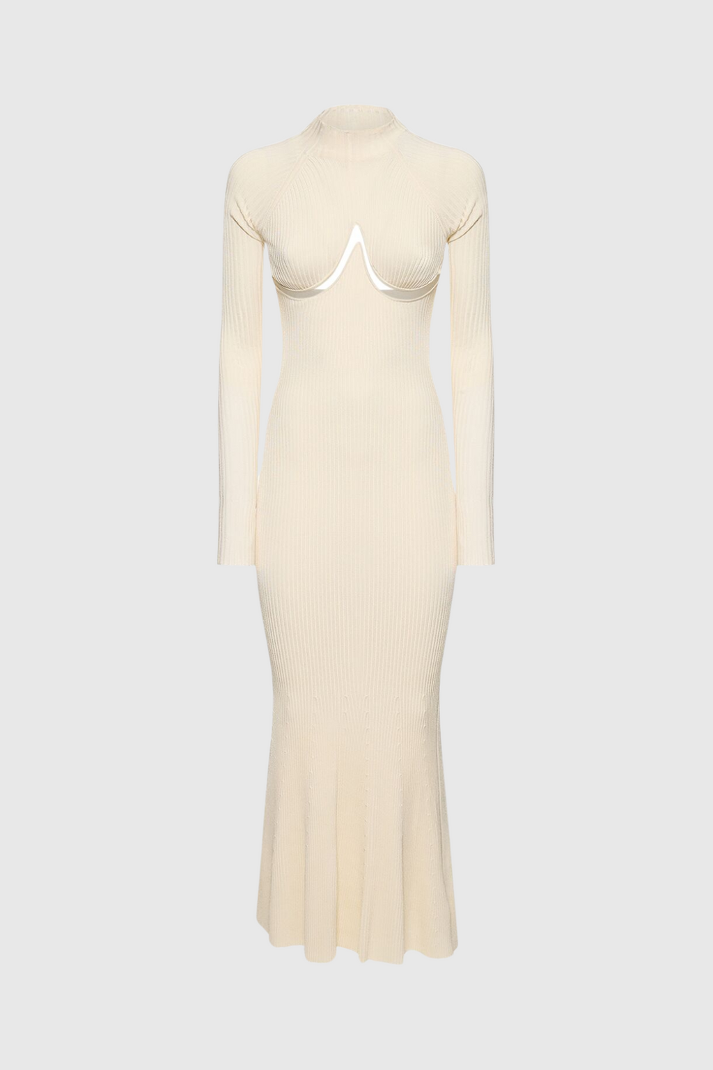 Amaury Cutout Ruffle Knit Maxi Dress In Apricot