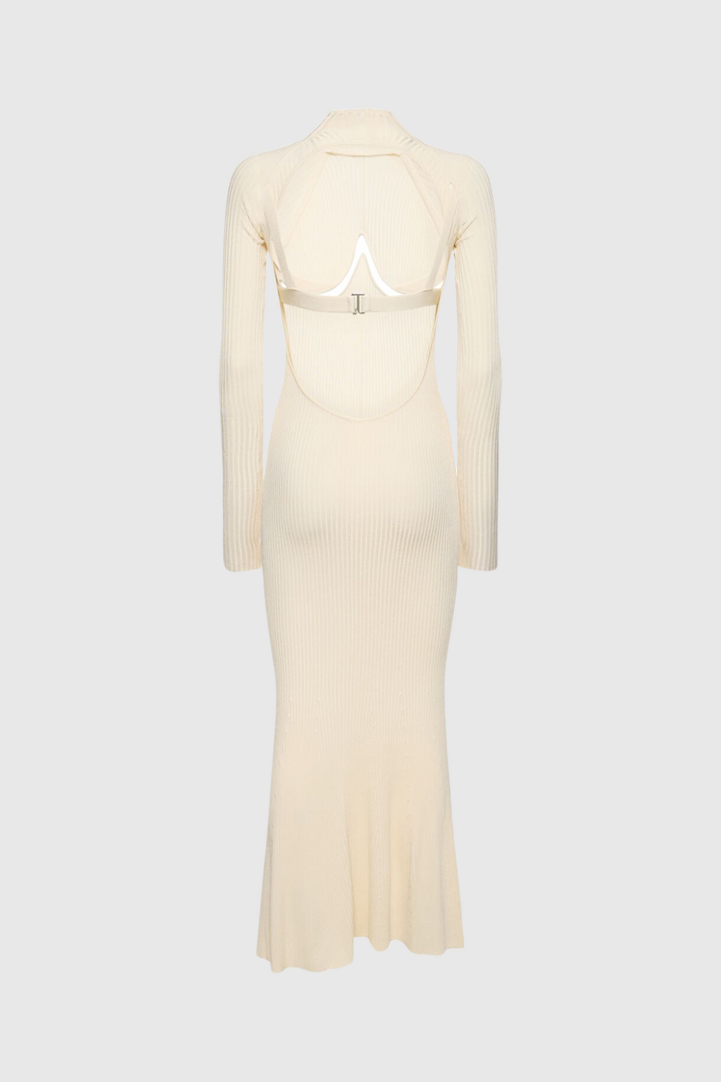 Amaury Cutout Ruffle Knit Maxi Dress In Apricot